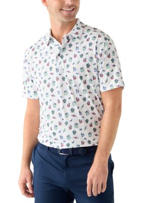 Southern Proper Men's Short Sleeve Tropical Drink Polo Shirt