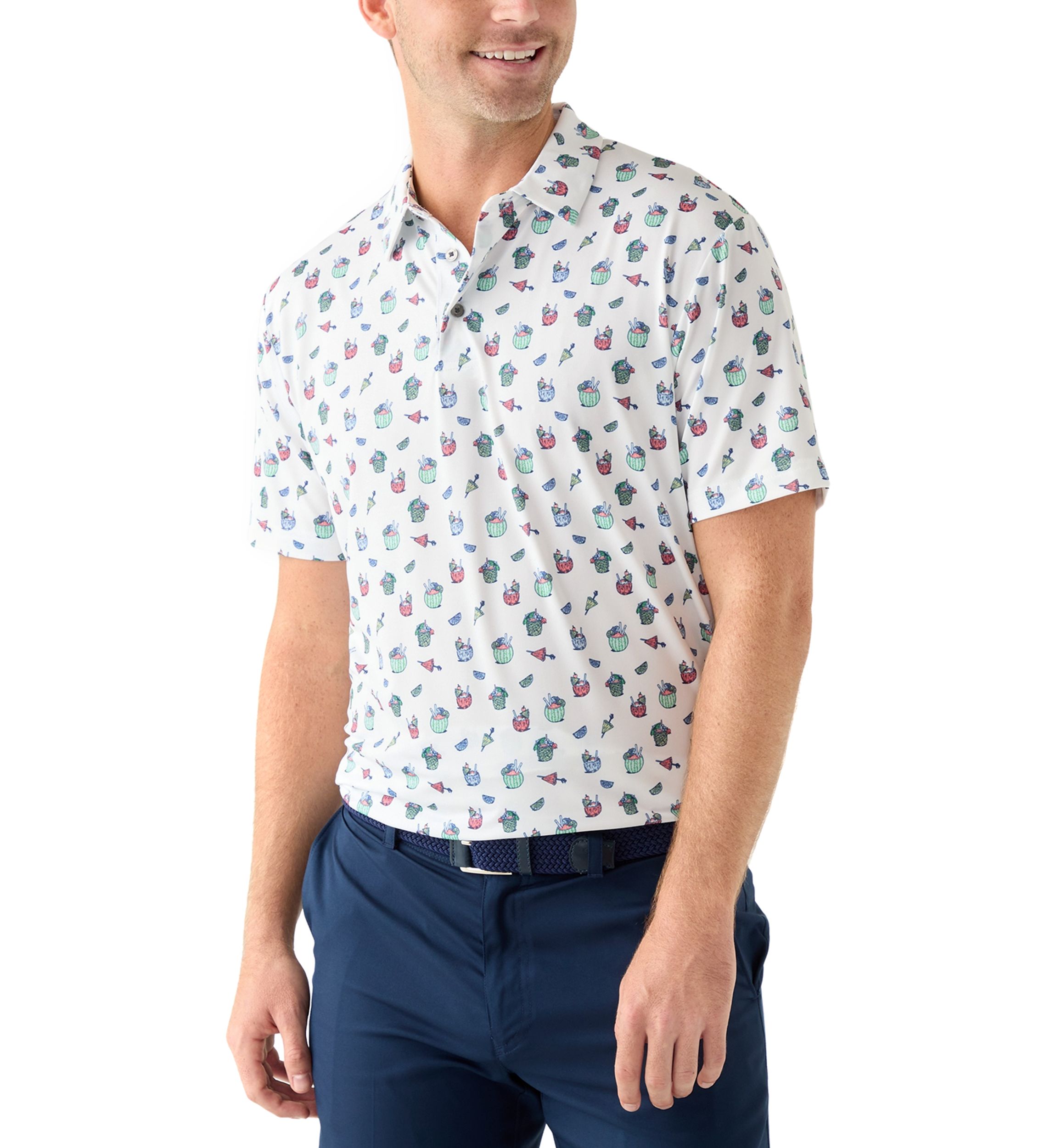 Short Sleeve Tropical Drink Polo Shirt 
