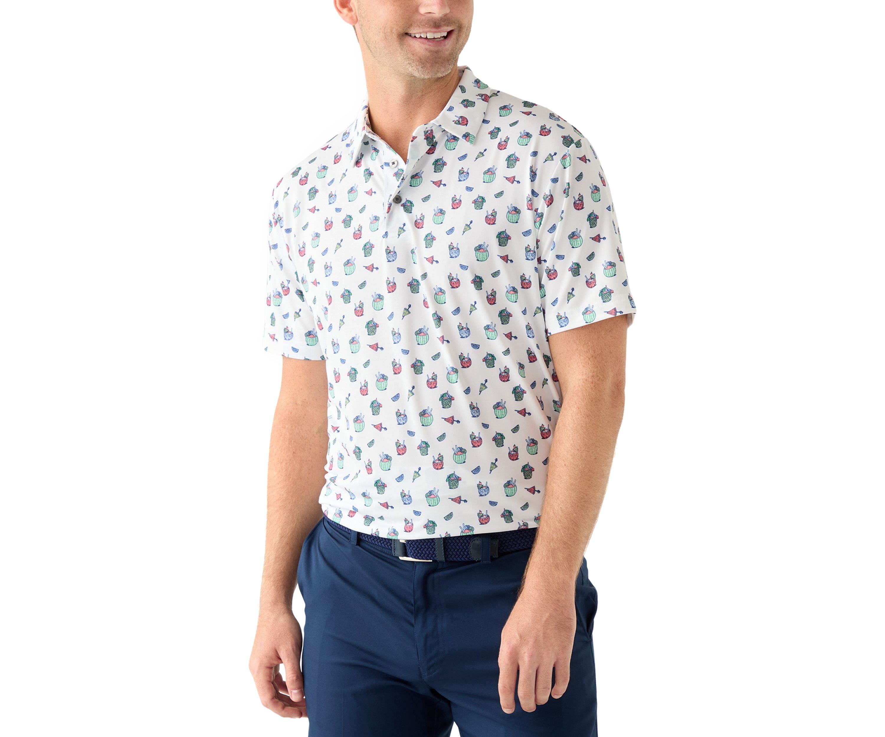 Short Sleeve Tropical Drink Polo Shirt 