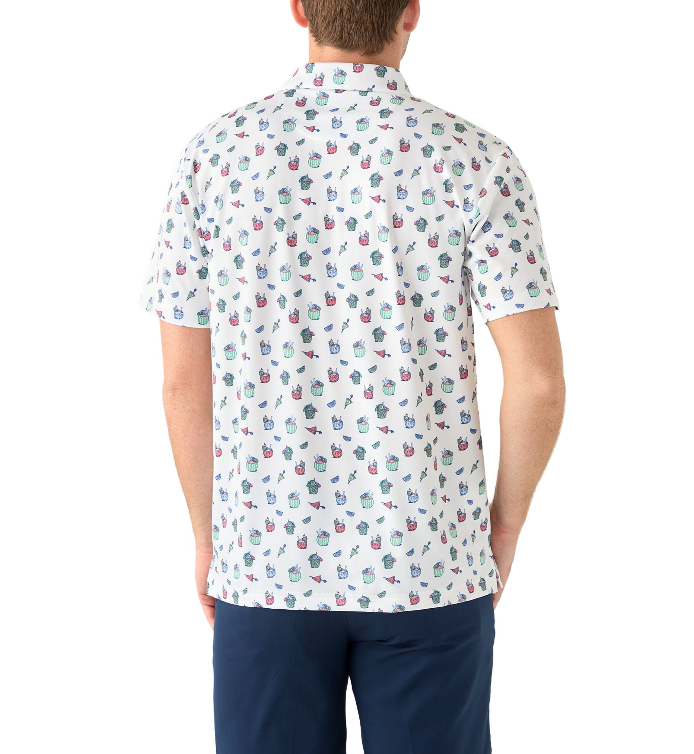 Short Sleeve Tropical Drink Polo Shirt 