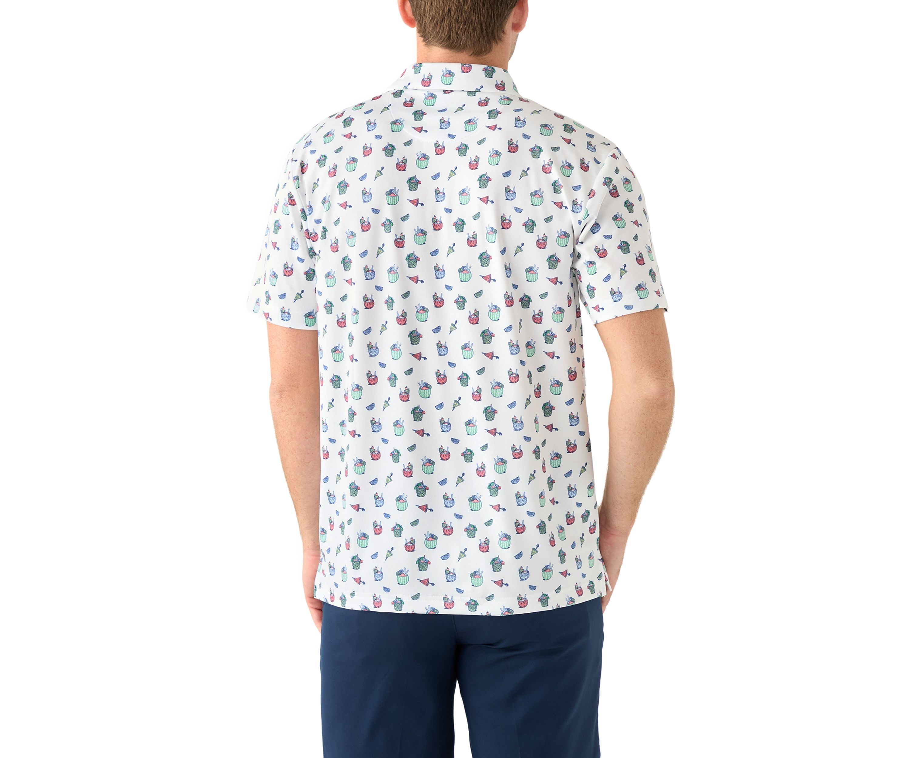 Short Sleeve Tropical Drink Polo Shirt 