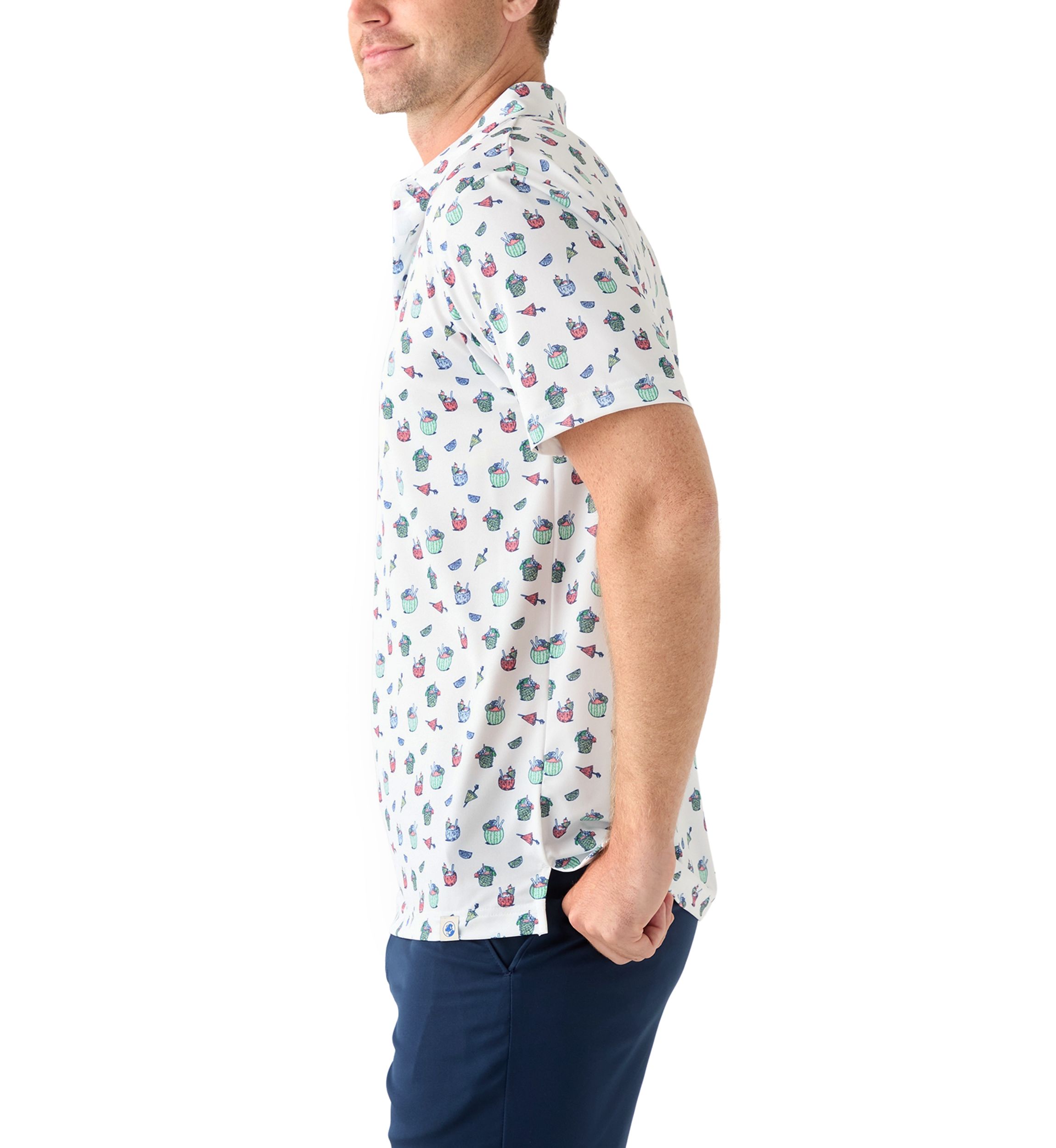 Short Sleeve Tropical Drink Polo Shirt 