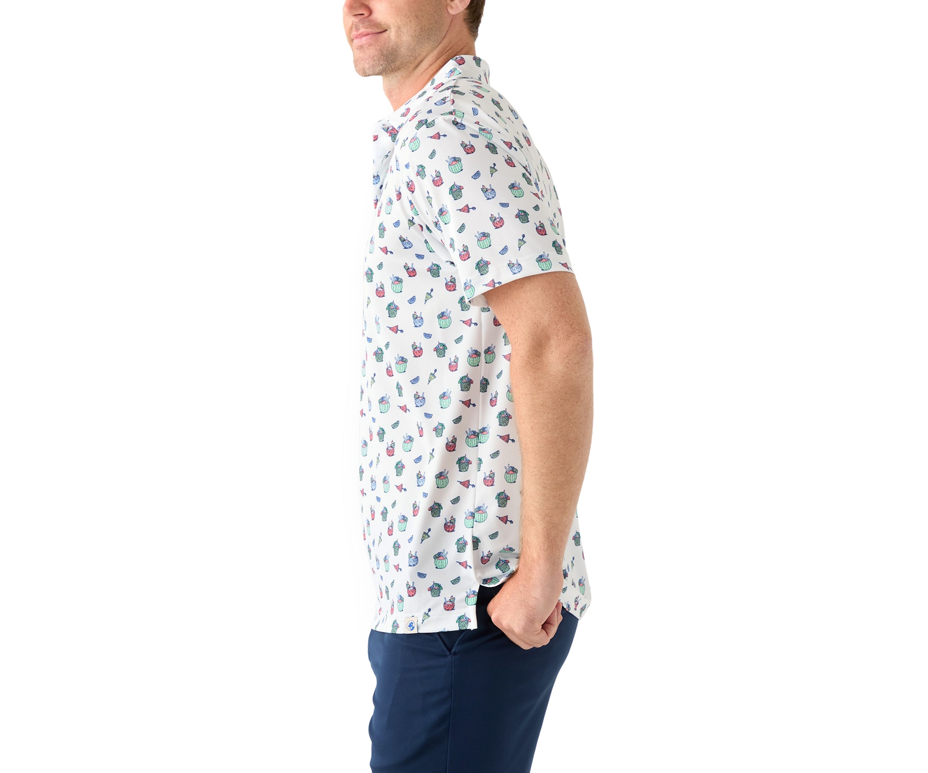 Short Sleeve Tropical Drink Polo Shirt 