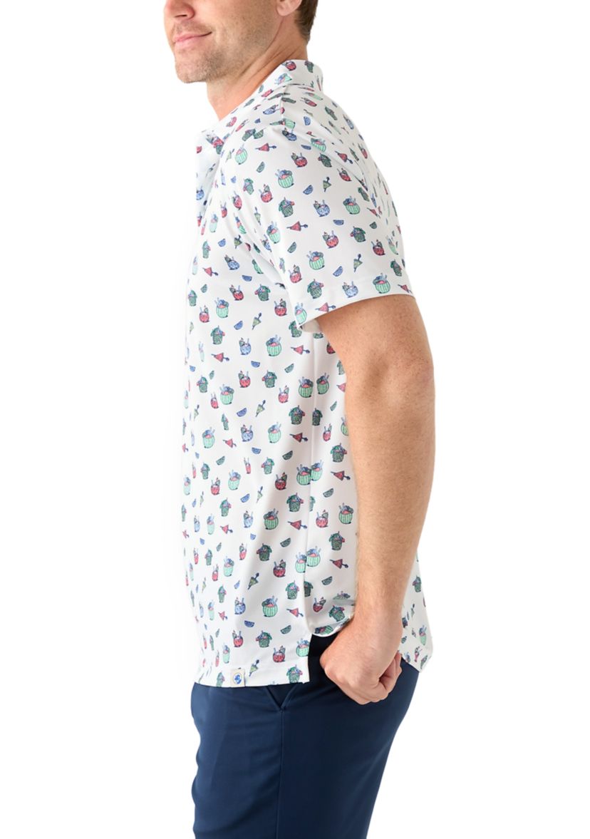 Short Sleeve Tropical Drink Polo Shirt 