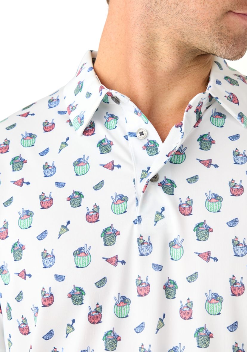 Short Sleeve Tropical Drink Polo Shirt 