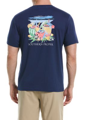 Southern Proper Men's Short Sleeve Tropical Drink Graphic T-Shirt