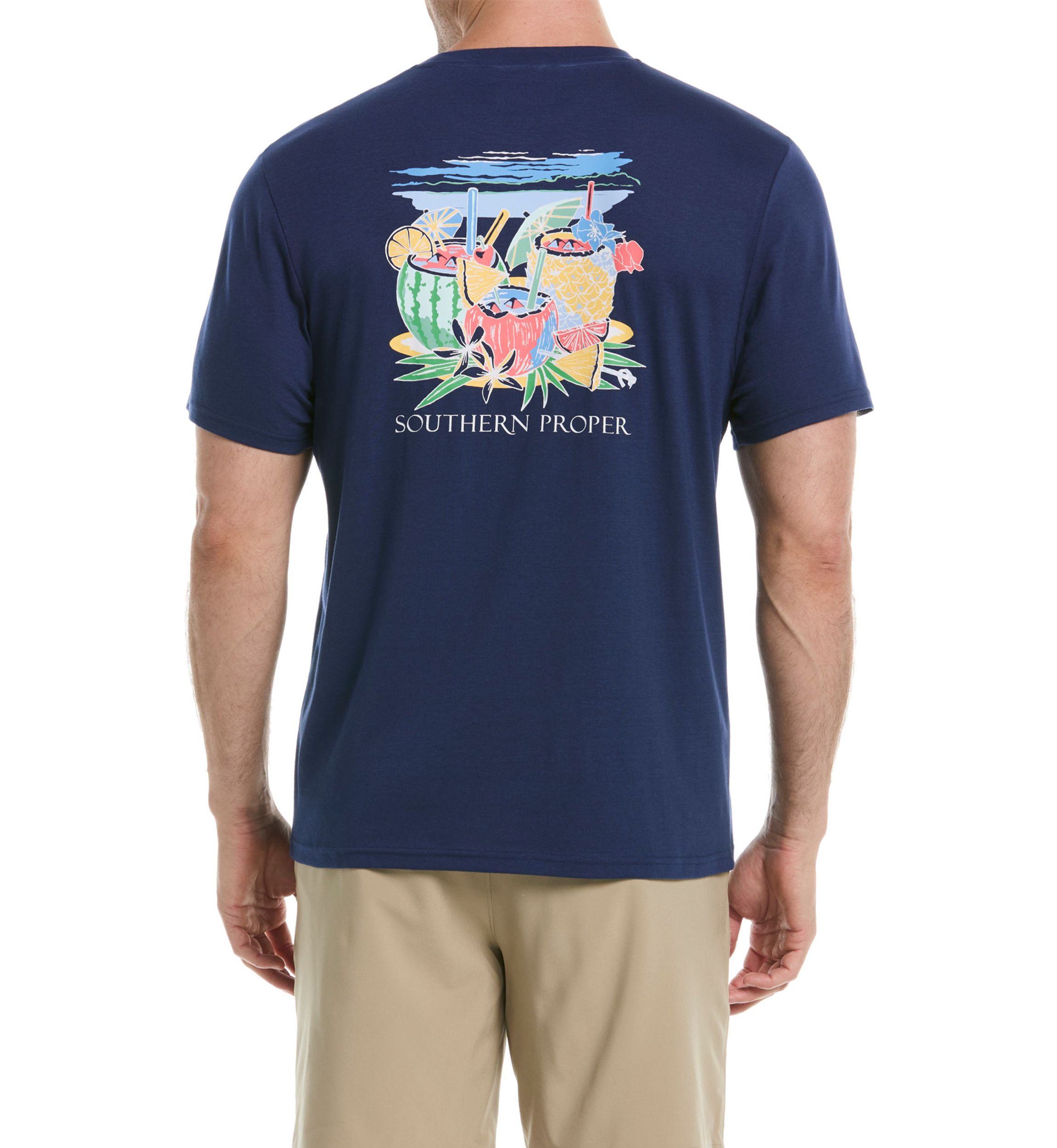 Short Sleeve Tropical Drink Graphic T-Shirt