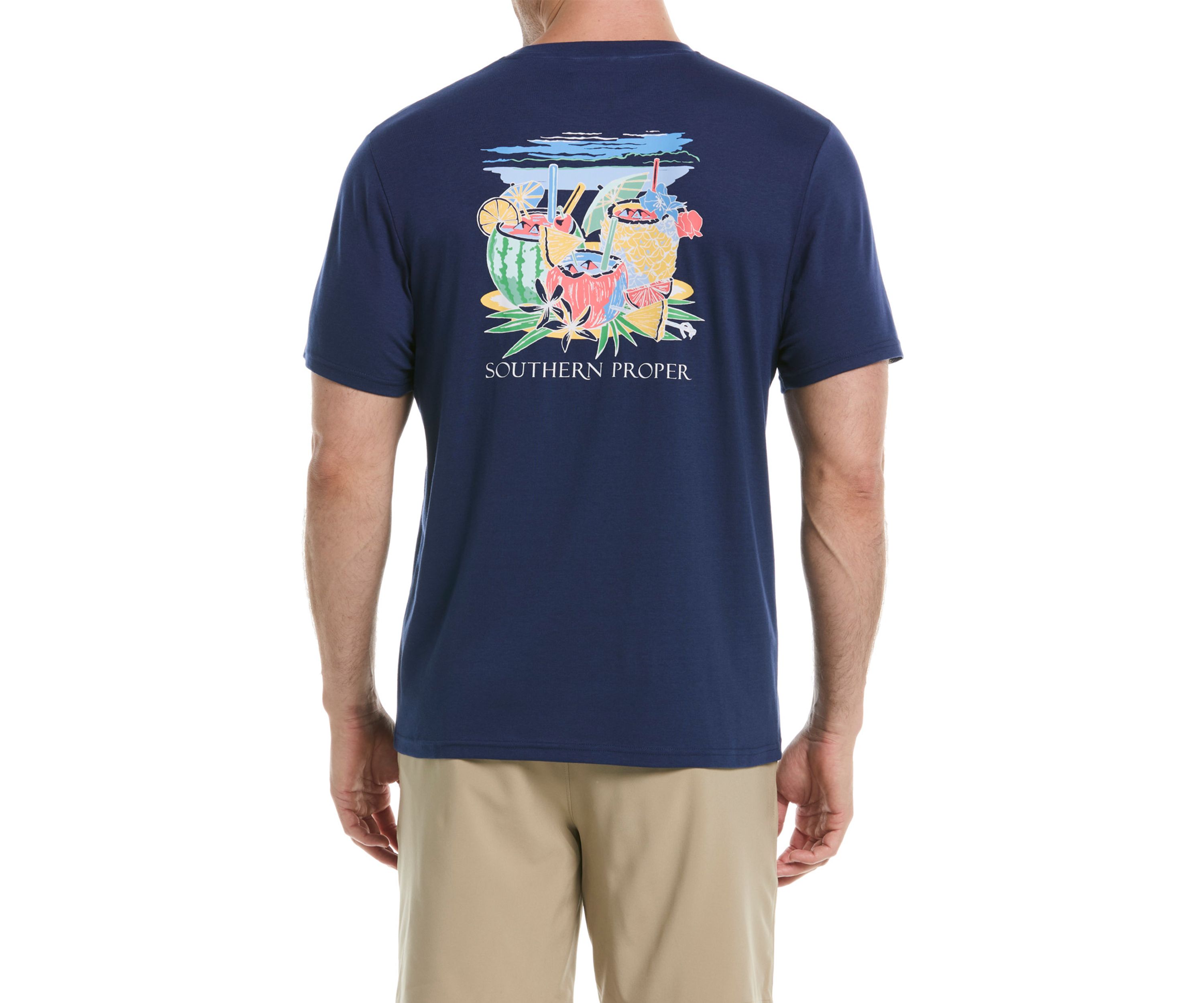 Short Sleeve Tropical Drink Graphic T-Shirt