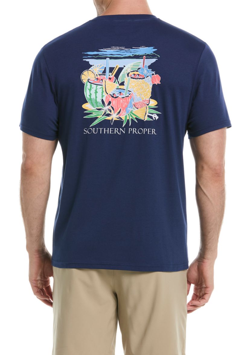 Short Sleeve Tropical Drink Graphic T-Shirt