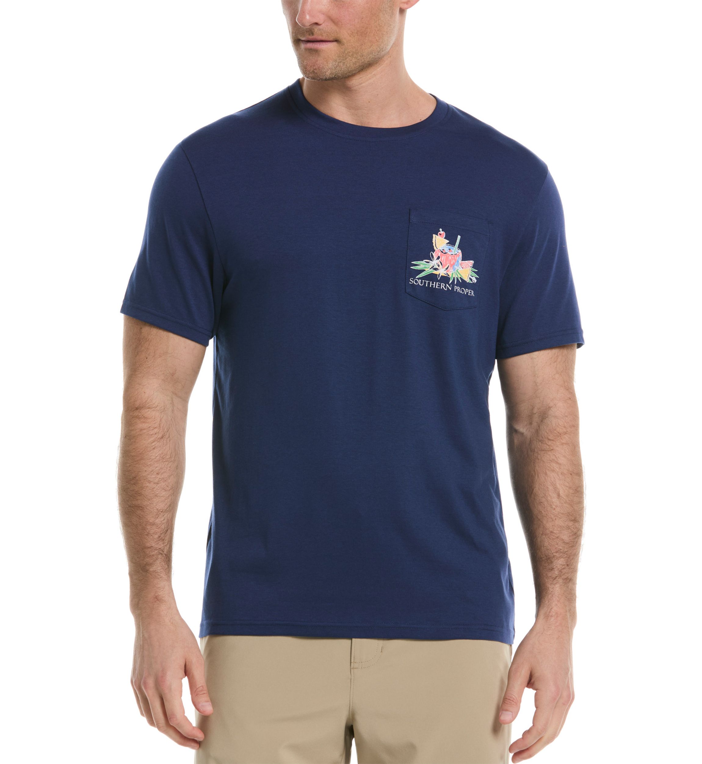 Short Sleeve Tropical Drink Graphic T-Shirt