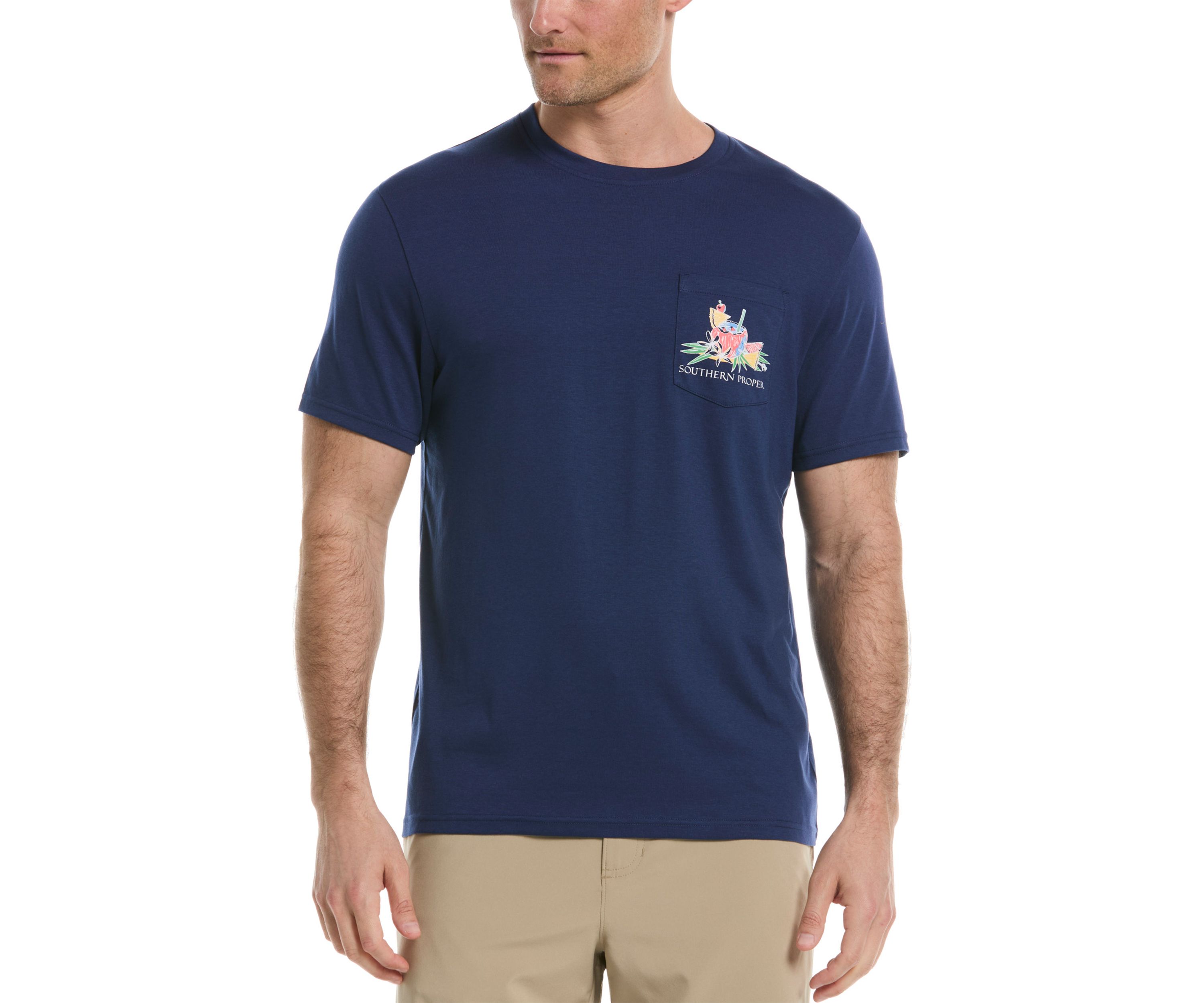 Short Sleeve Tropical Drink Graphic T-Shirt