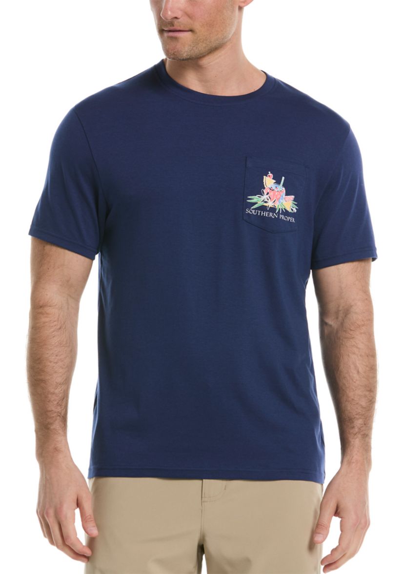 Short Sleeve Tropical Drink Graphic T-Shirt