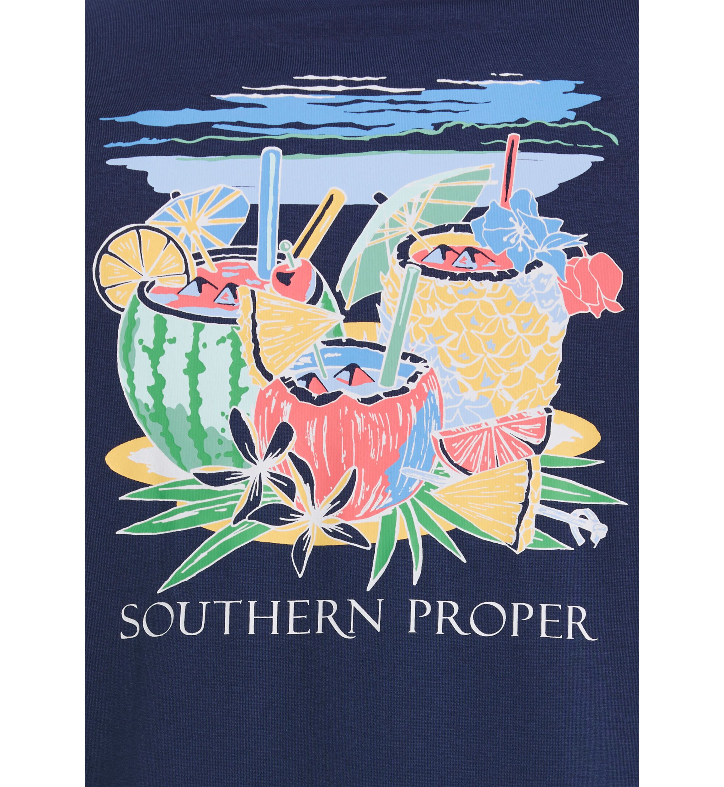 Short Sleeve Tropical Drink Graphic T-Shirt