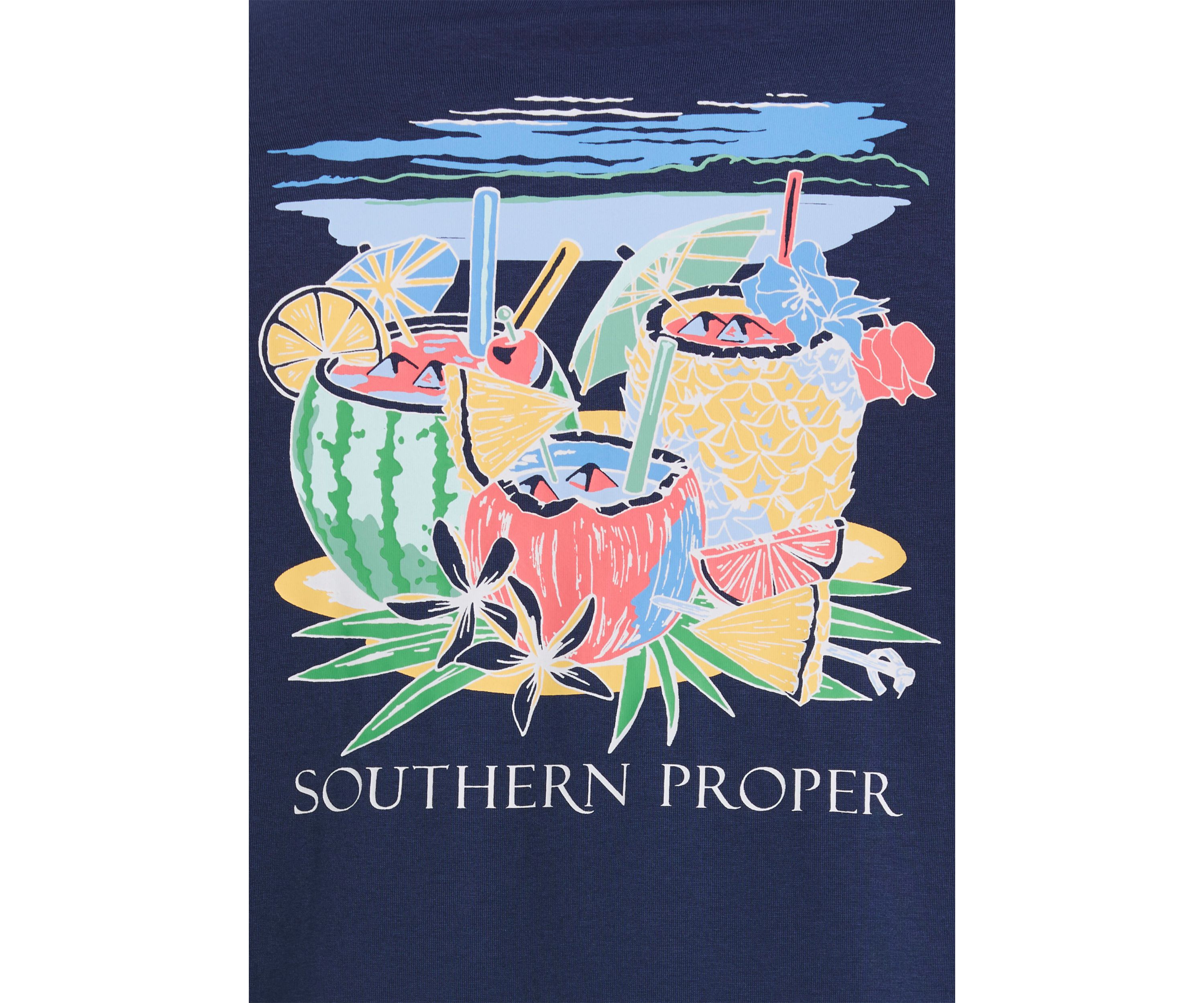 Short Sleeve Tropical Drink Graphic T-Shirt