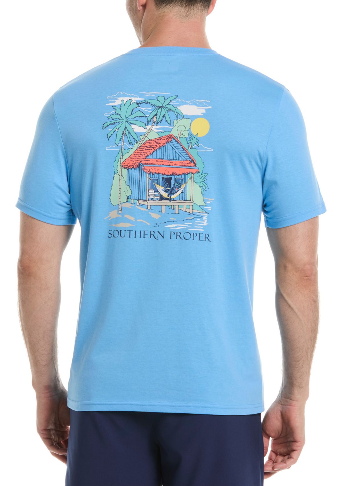 Short Sleeve Beach Bungalow Graphic T-Shirt