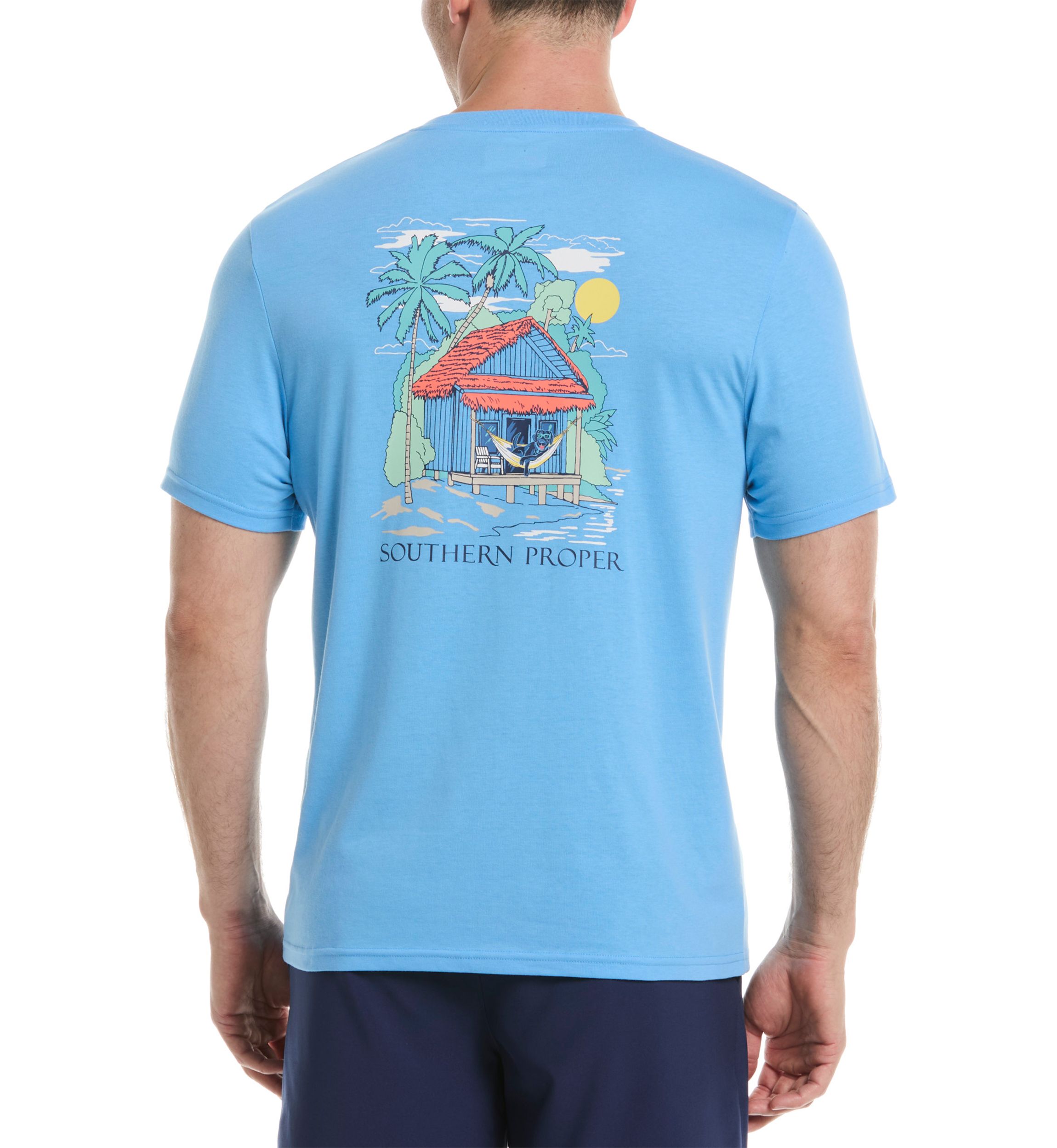 Short Sleeve Beach Bungalow Graphic T-Shirt