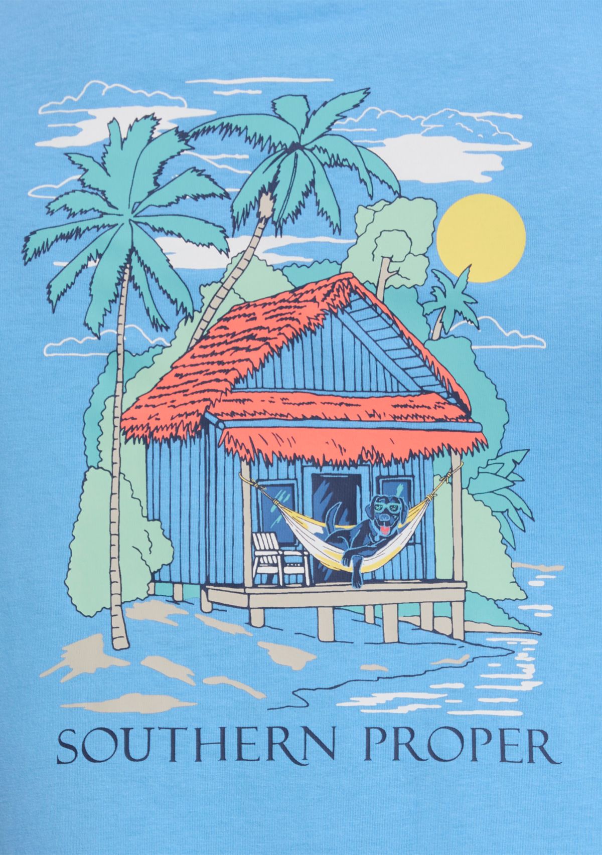 Short Sleeve Beach Bungalow Graphic T-Shirt