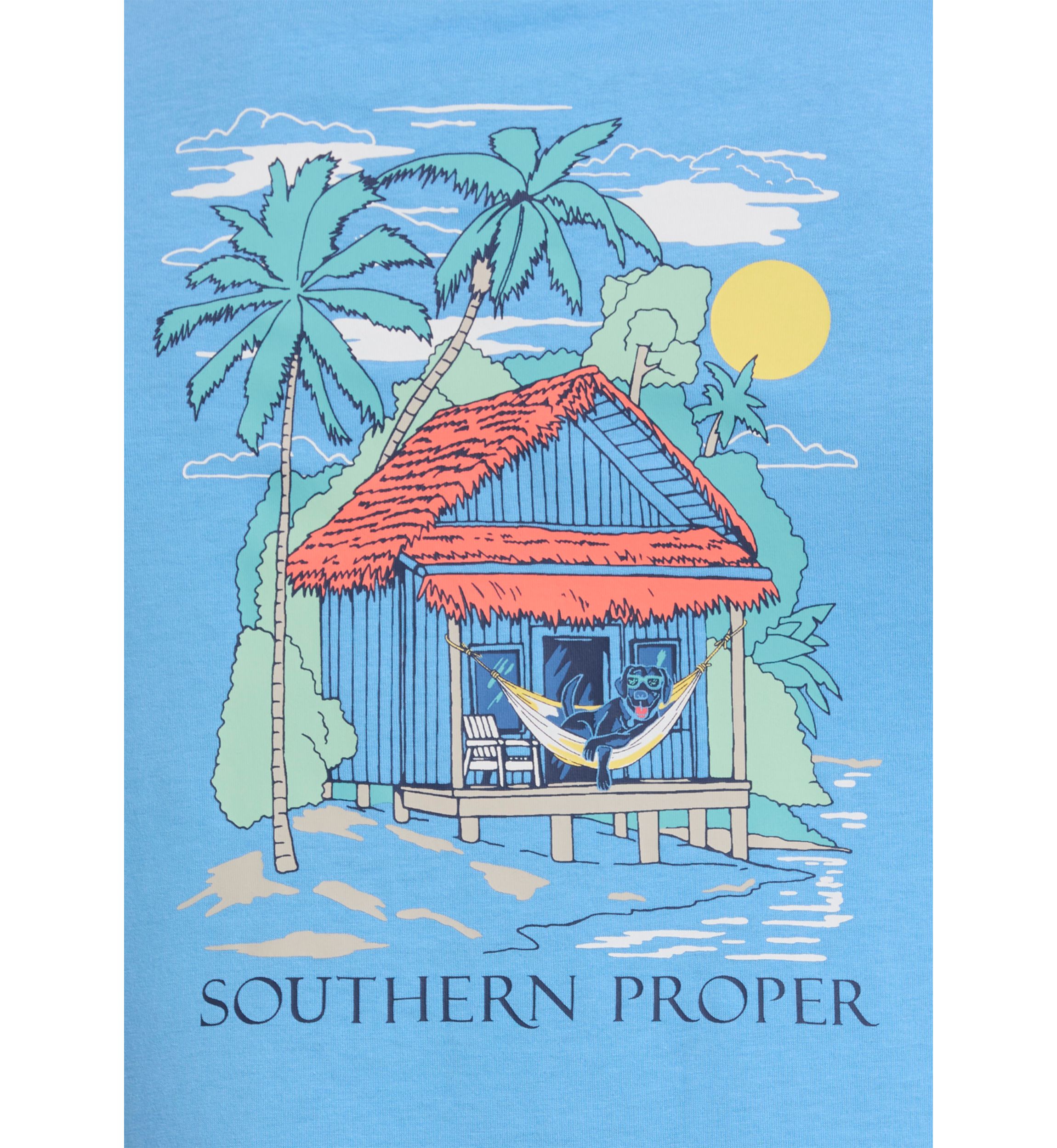 Short Sleeve Beach Bungalow Graphic T-Shirt