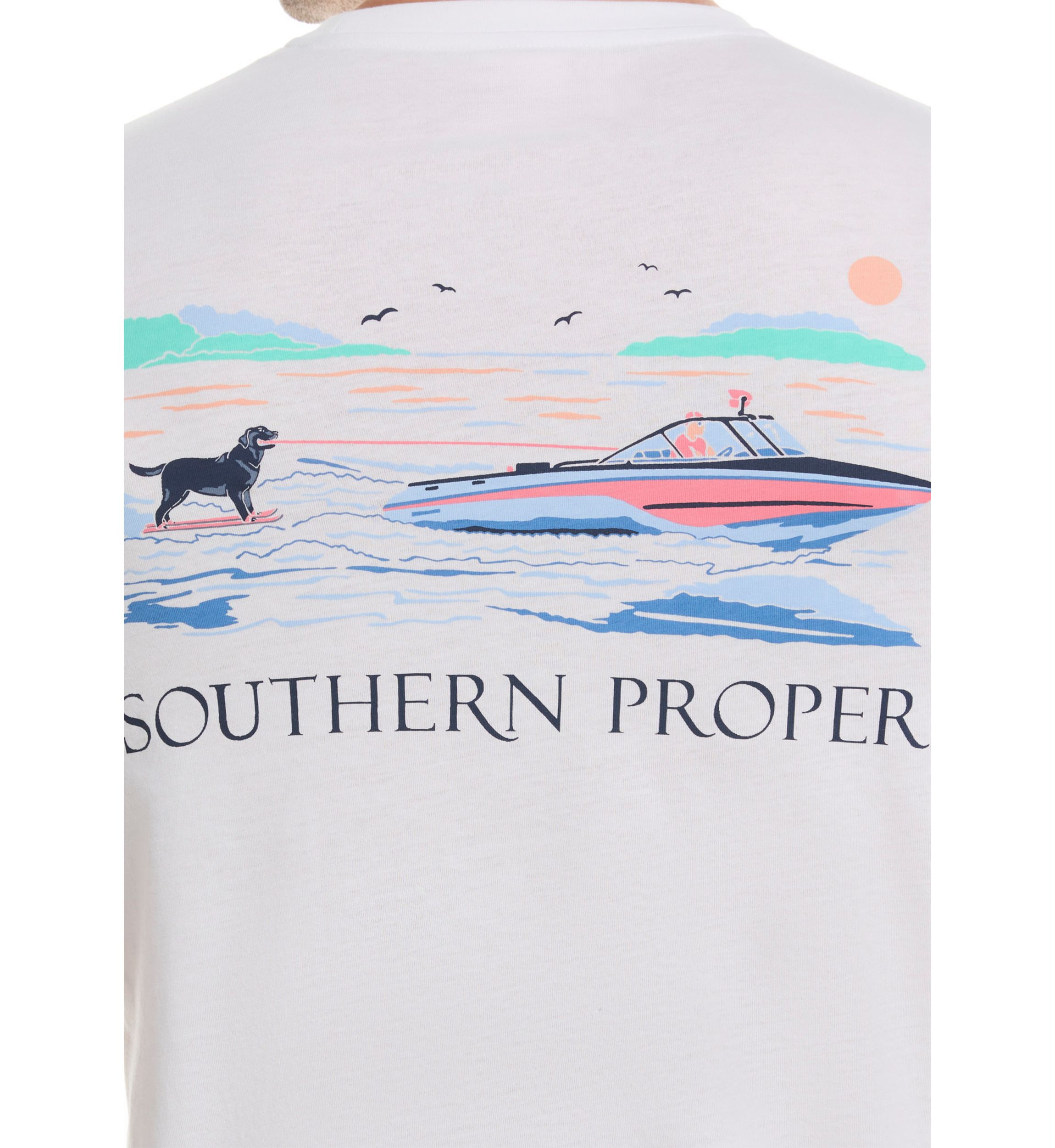 Water Ski Dog Graphic T-Shirt