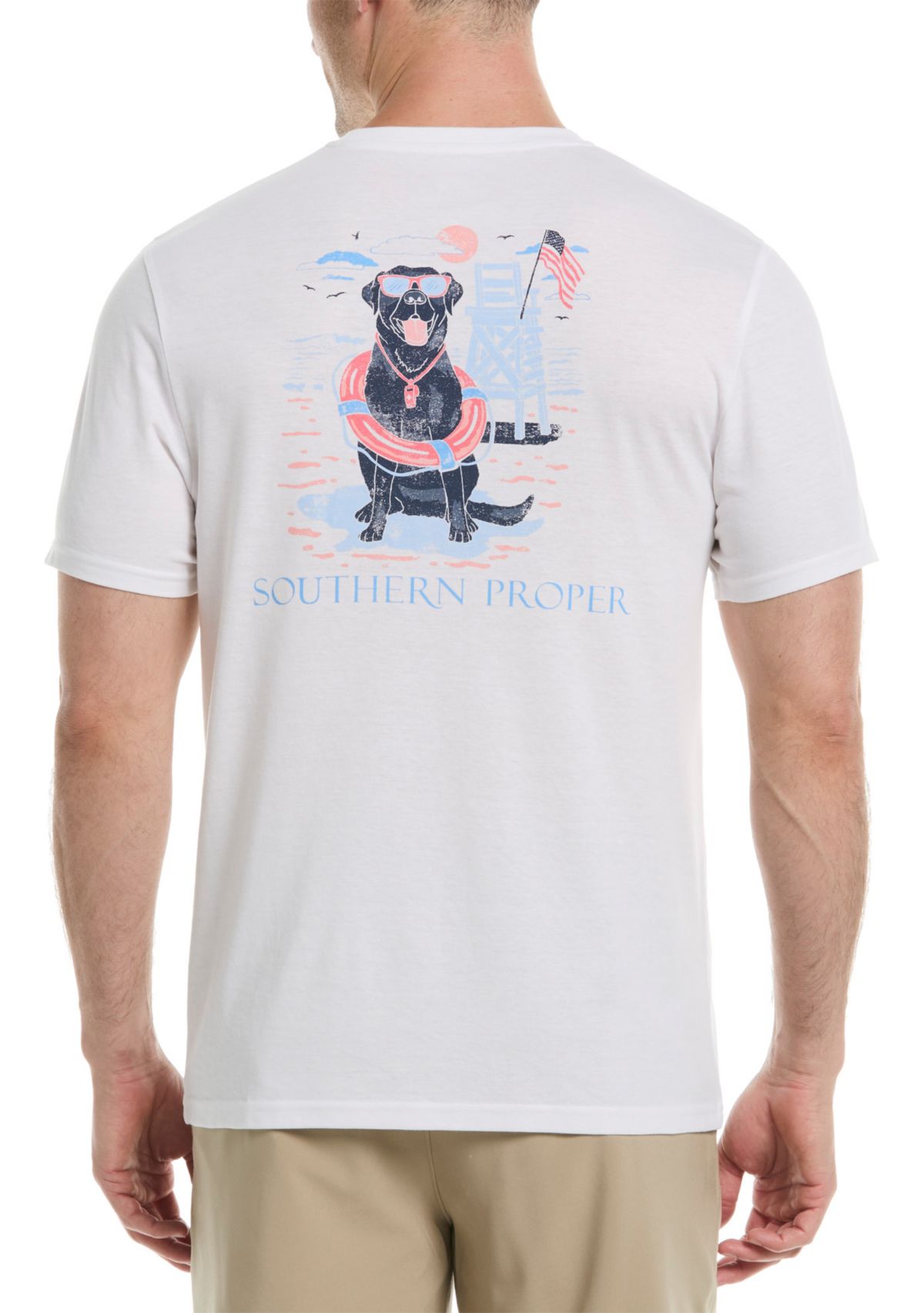 Short Sleeve Lifeguard Dog Graphic T-Shirt