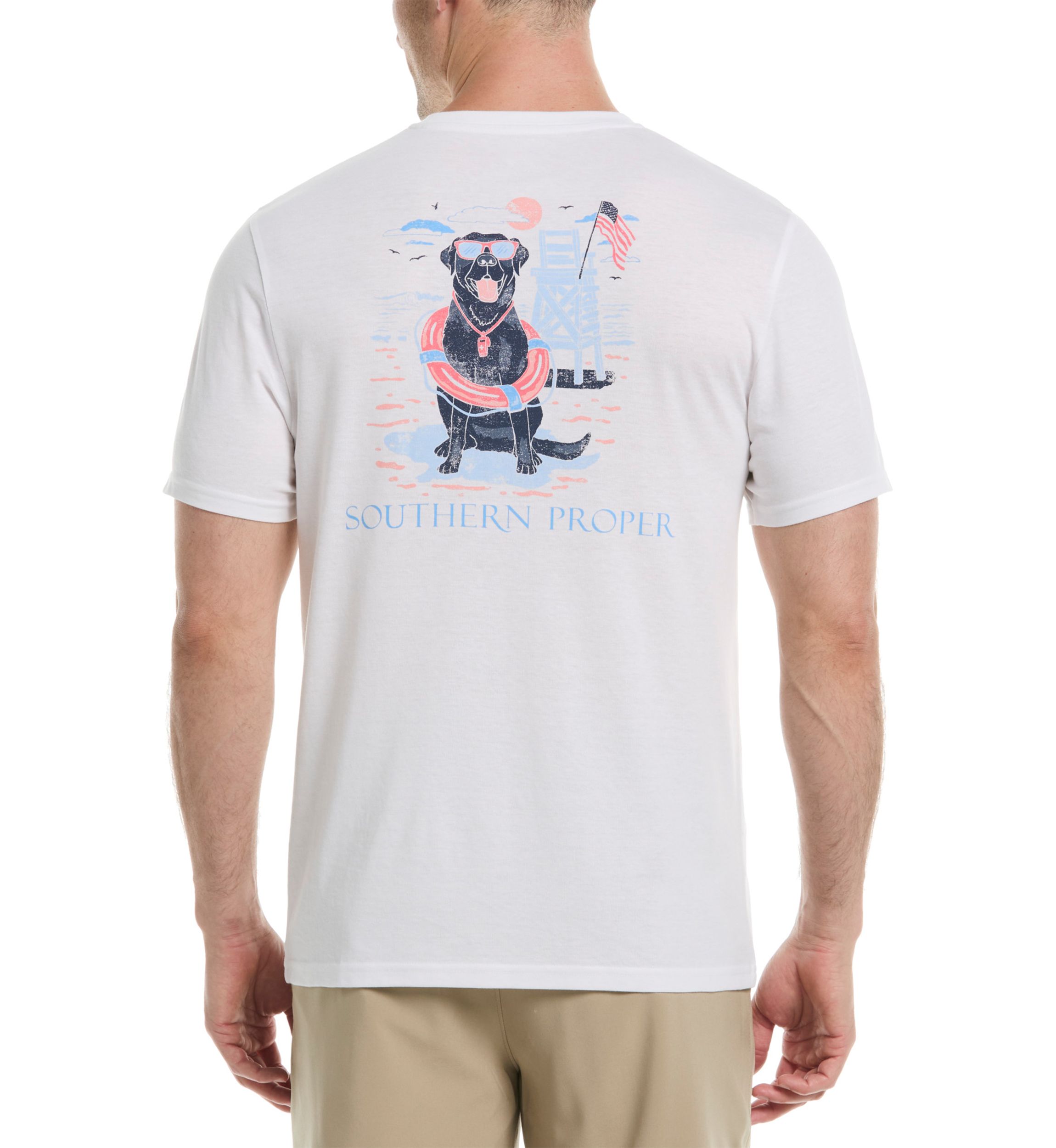 Short Sleeve Lifeguard Dog Graphic T-Shirt