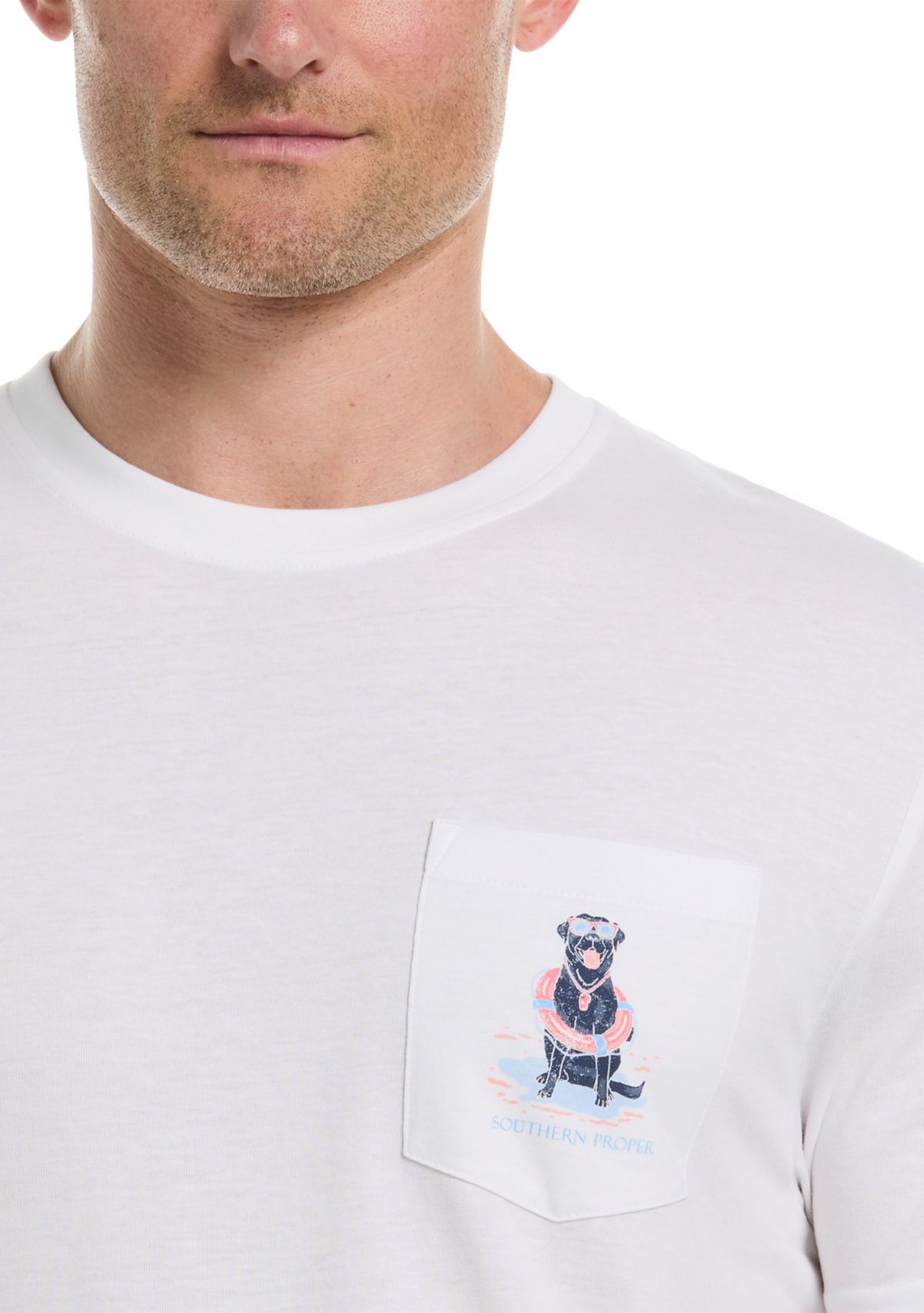 Short Sleeve Lifeguard Dog Graphic T-Shirt