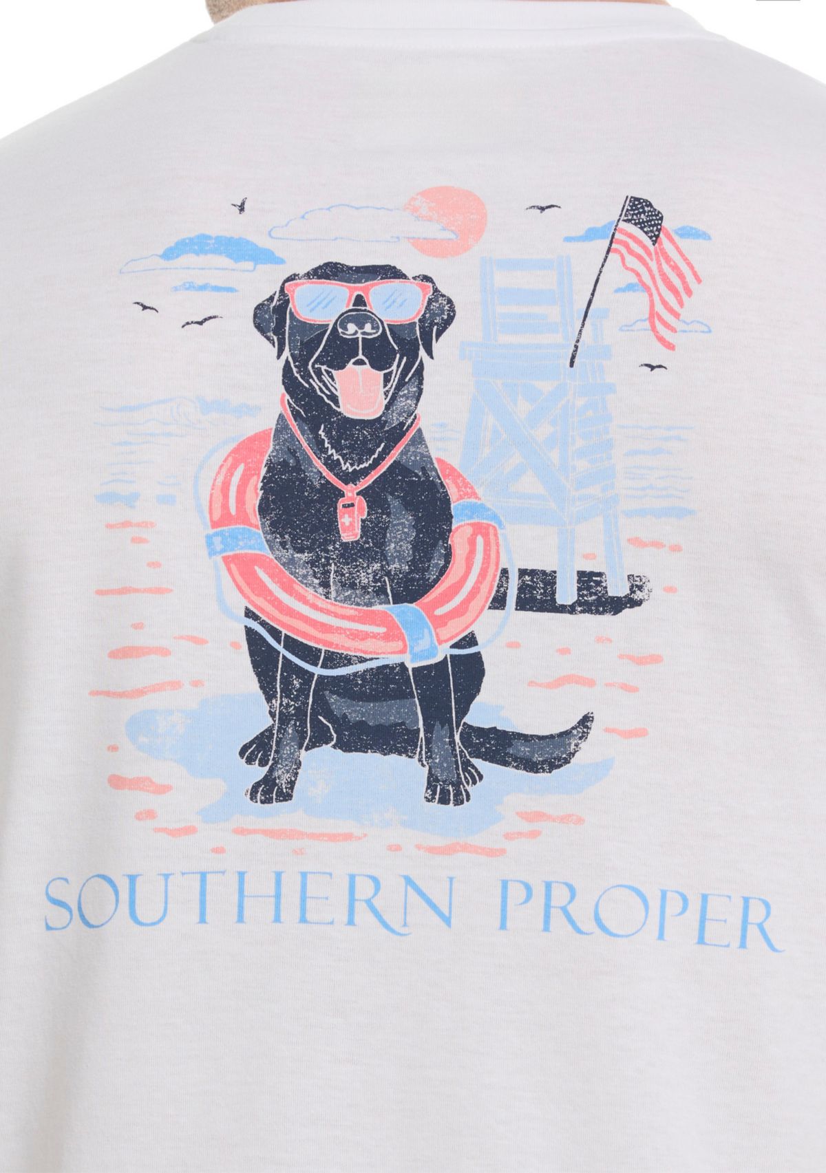 Short Sleeve Lifeguard Dog Graphic T-Shirt