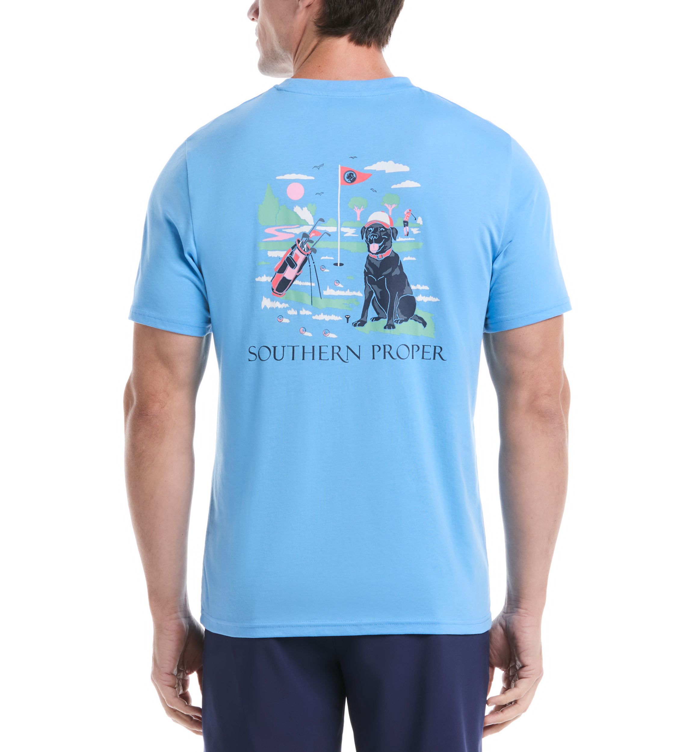 Short Sleeve Golf Dog Graphic T-Shirt