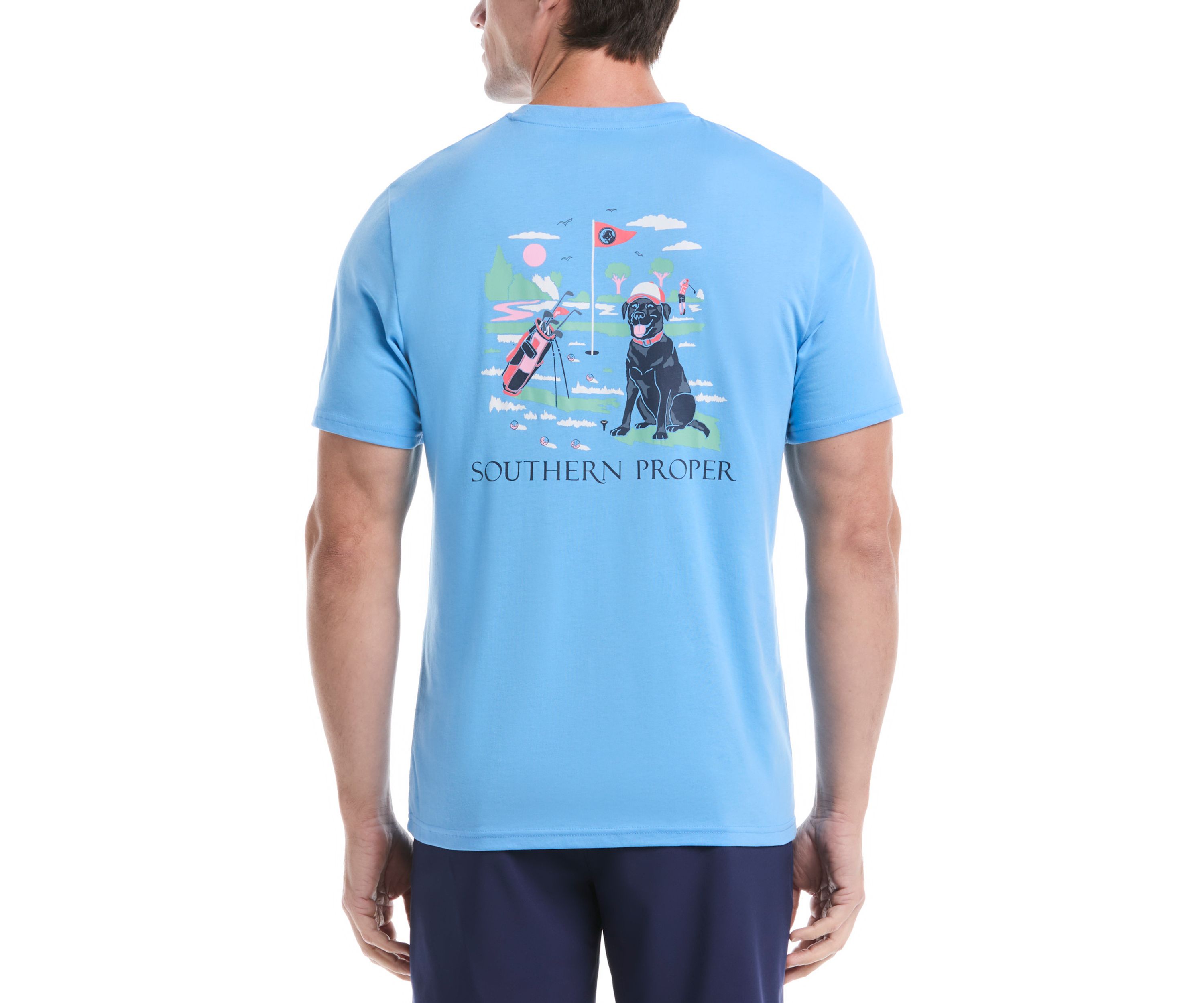 Short Sleeve Golf Dog Graphic T-Shirt