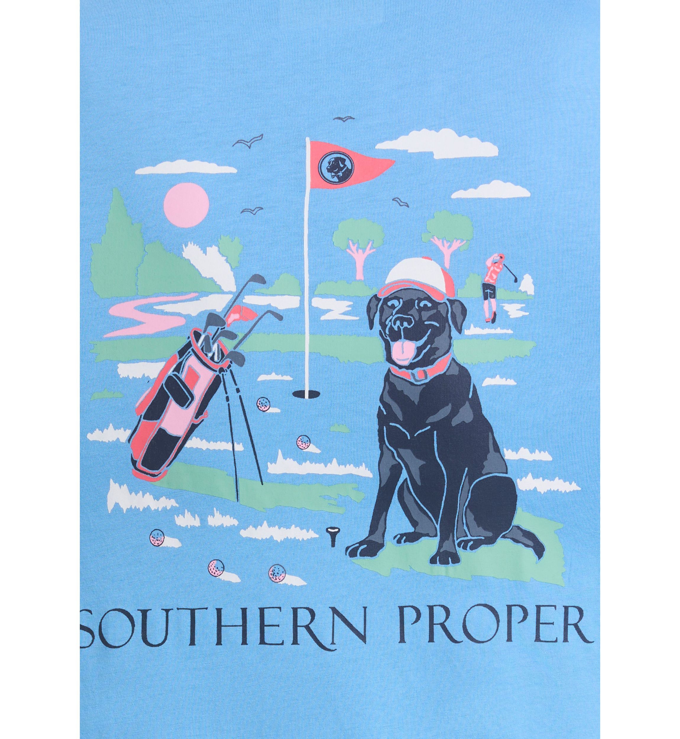 Short Sleeve Golf Dog Graphic T-Shirt