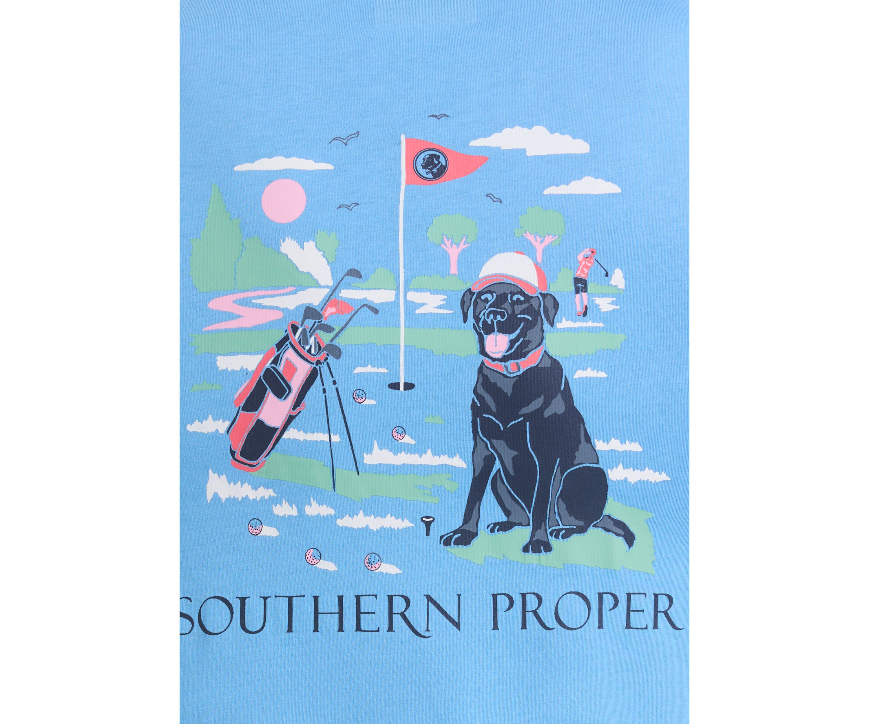 Short Sleeve Golf Dog Graphic T-Shirt