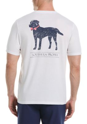Southern Proper Men's Short Sleeve Silhouette Dog Graphic T-Shirt, White, 2XL