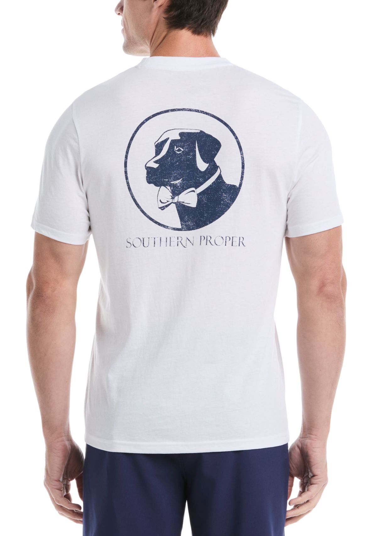 Short Sleeve Distressed Effect Dog Graphic T-Shirt