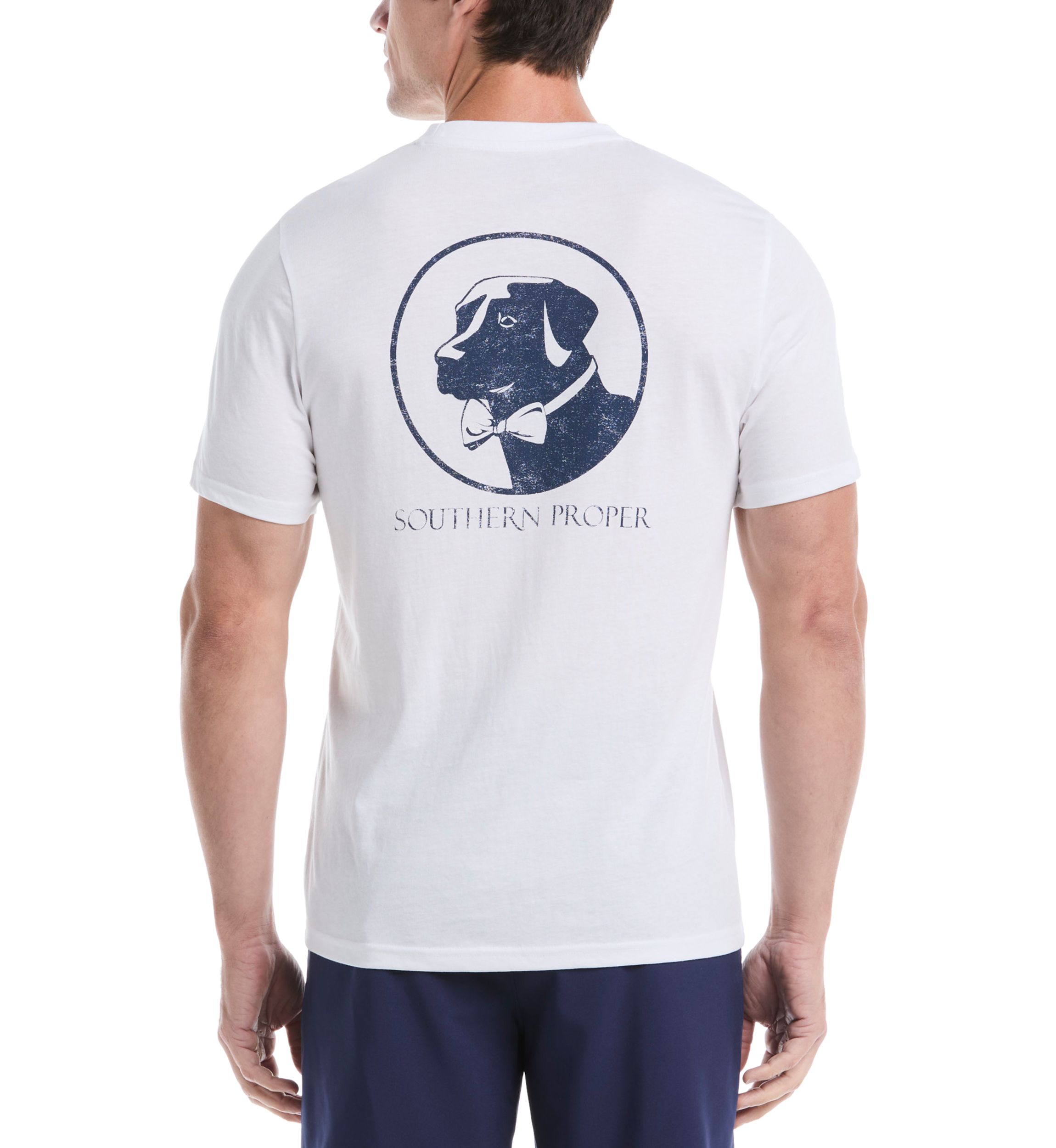 Short Sleeve Distressed Effect Dog Graphic T-Shirt
