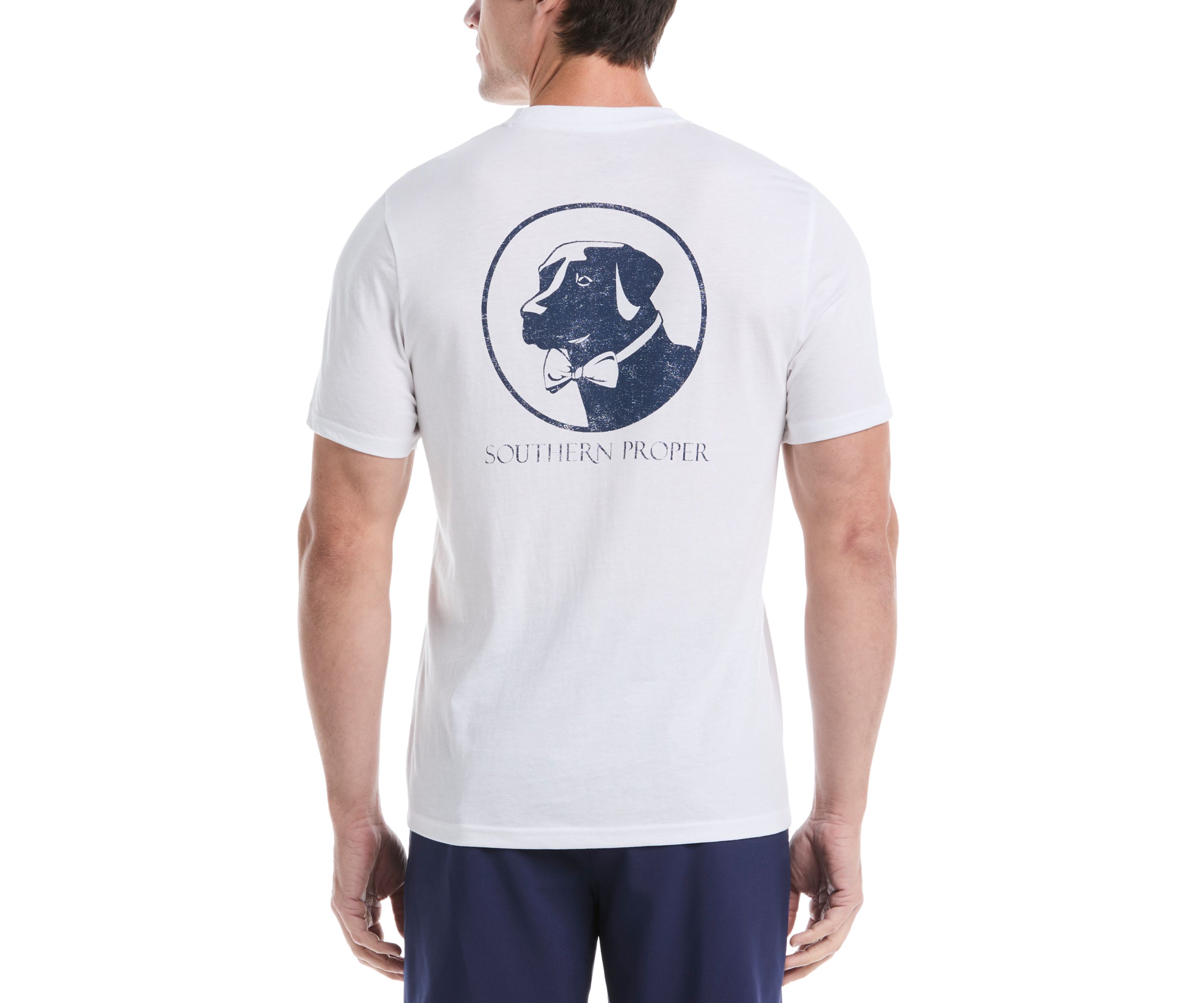 Short Sleeve Distressed Effect Dog Graphic T-Shirt