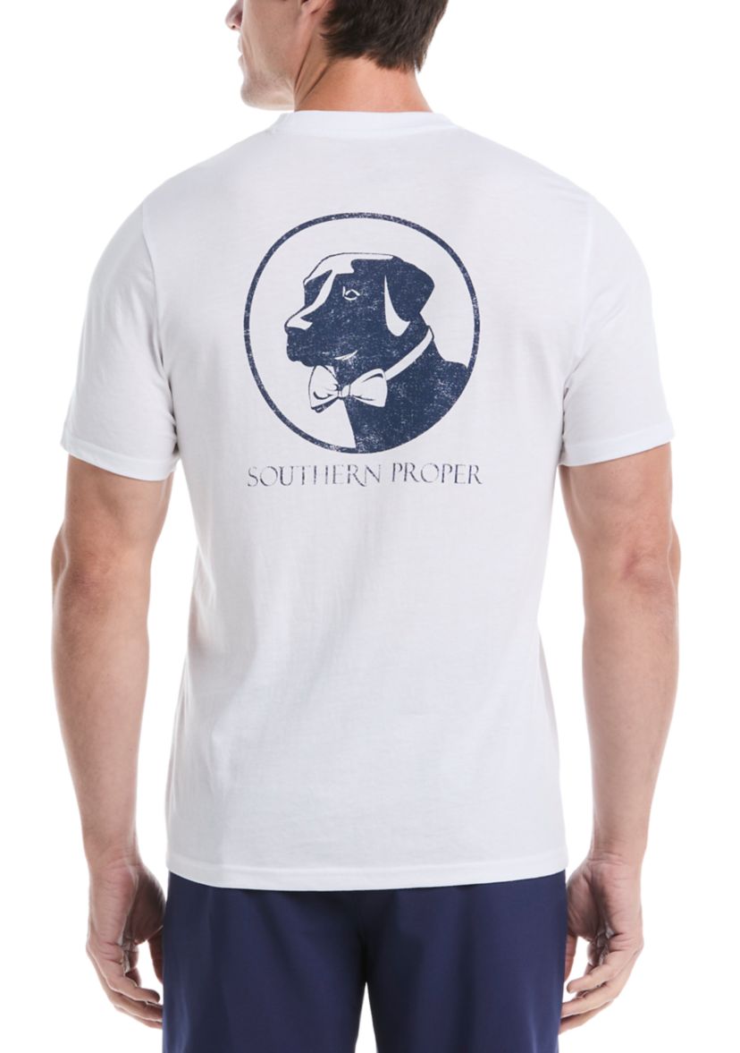 Short Sleeve Distressed Effect Dog Graphic T-Shirt