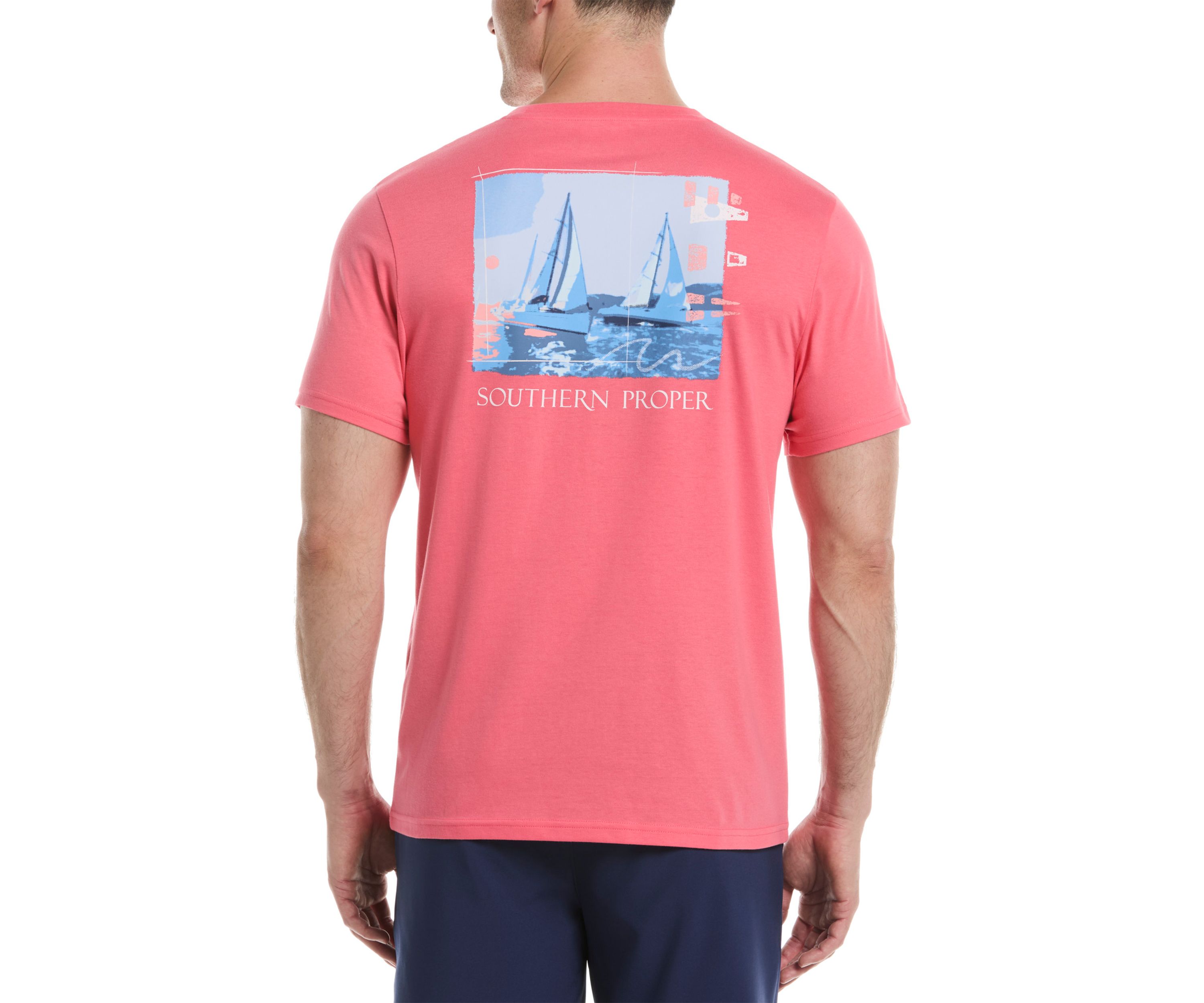 Short Sleeve Sailboat Graphic T-Shirt