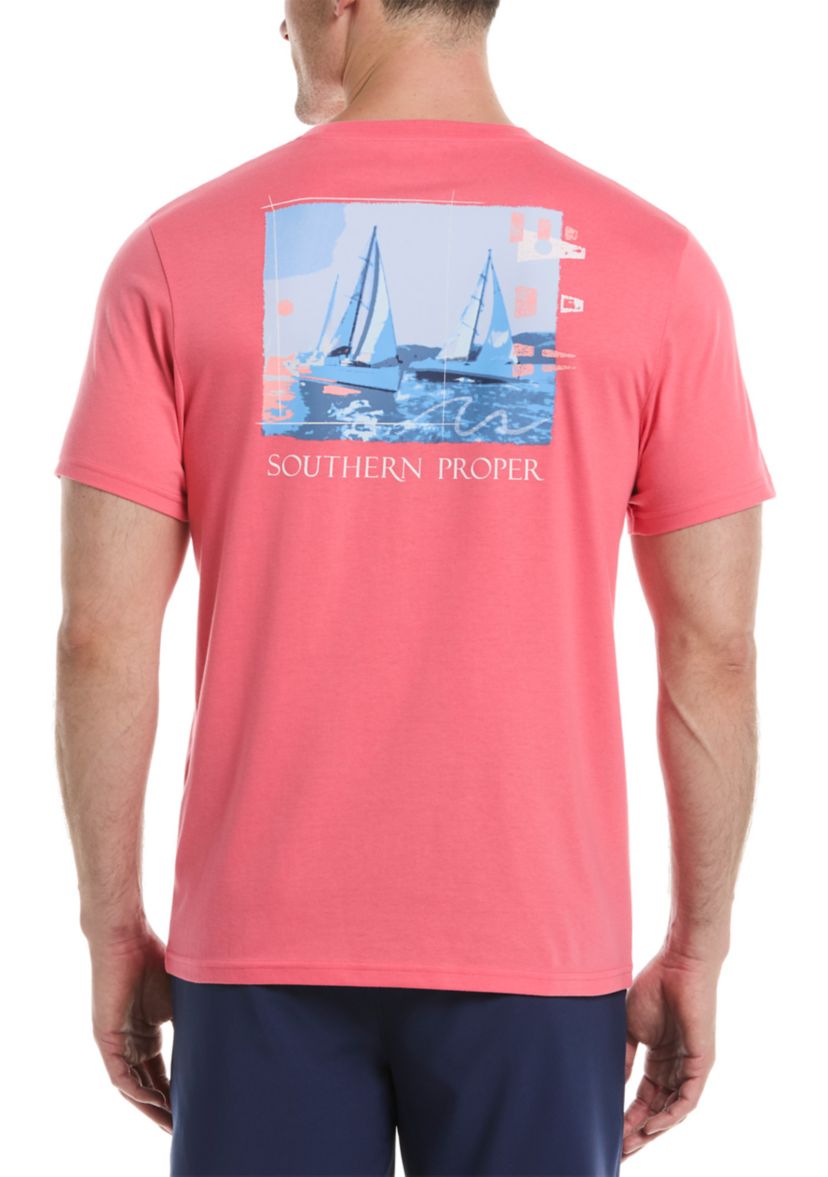 Short Sleeve Sailboat Graphic T-Shirt