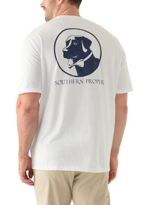 Southern Proper Men's Big & Tall Graphic Short Sleeve Silhouette Dog T-Shirt, White, XL Tall