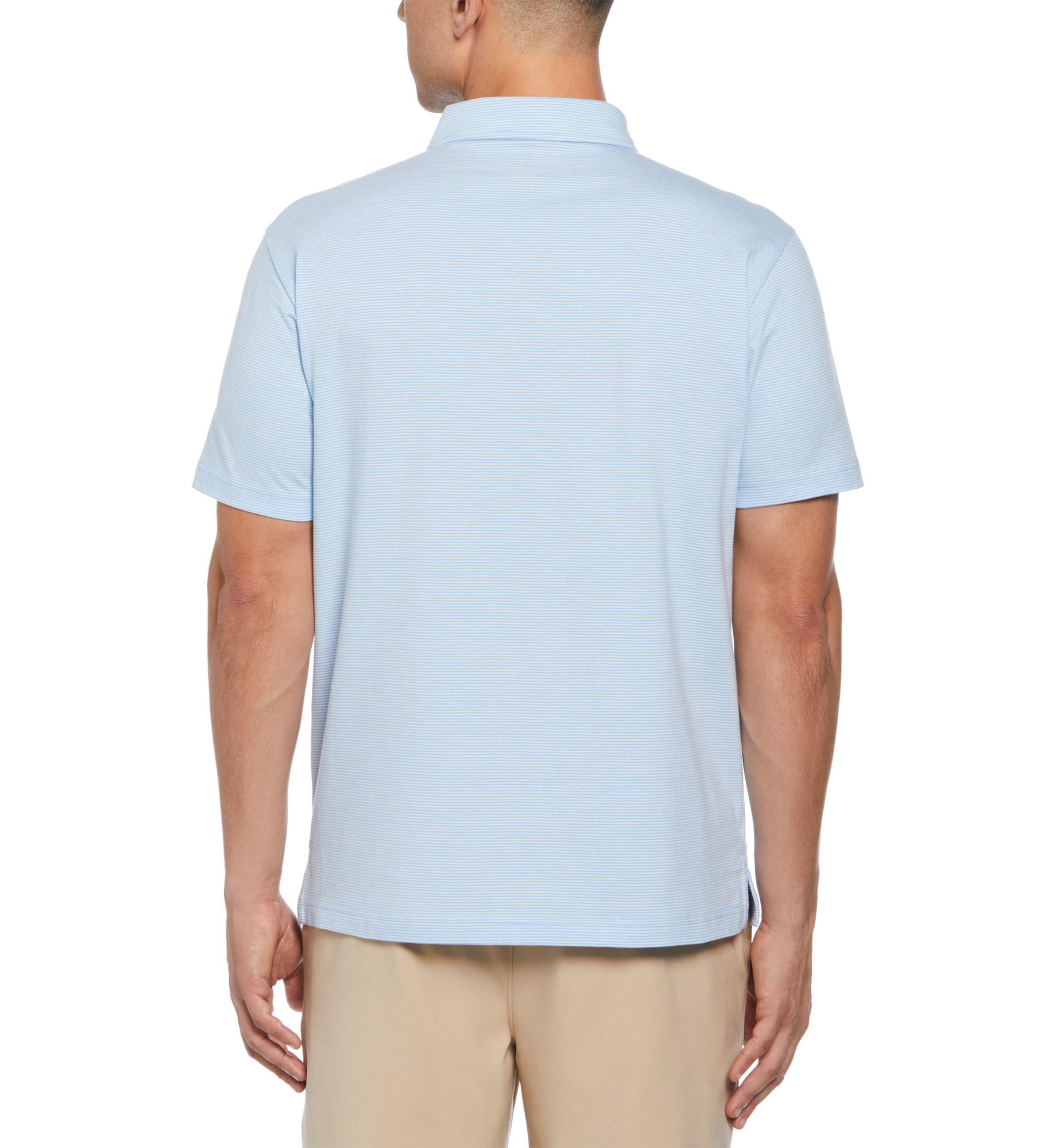 Short Sleeve Fine Line Stripe Pocket Polo Shirt