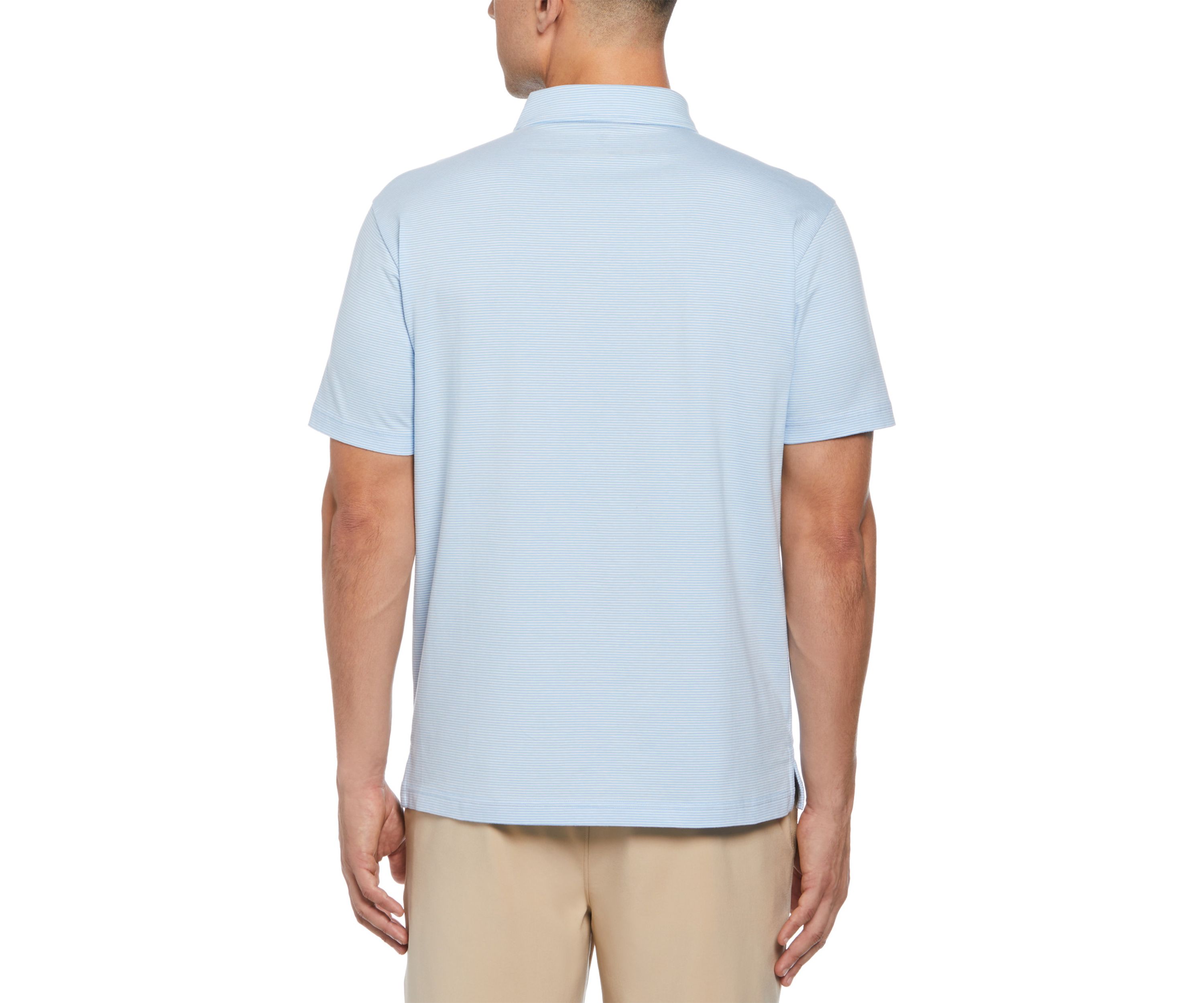 Short Sleeve Fine Line Stripe Pocket Polo Shirt