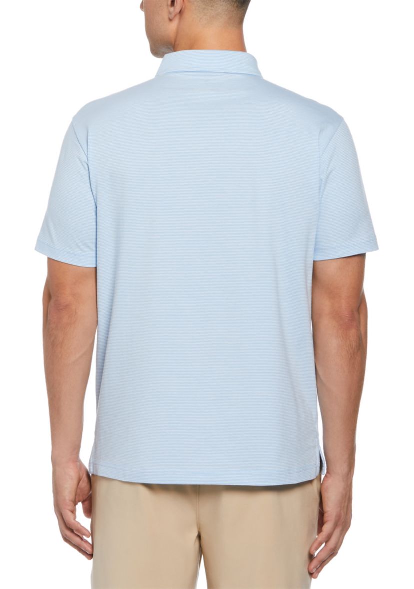 Short Sleeve Fine Line Stripe Pocket Polo Shirt