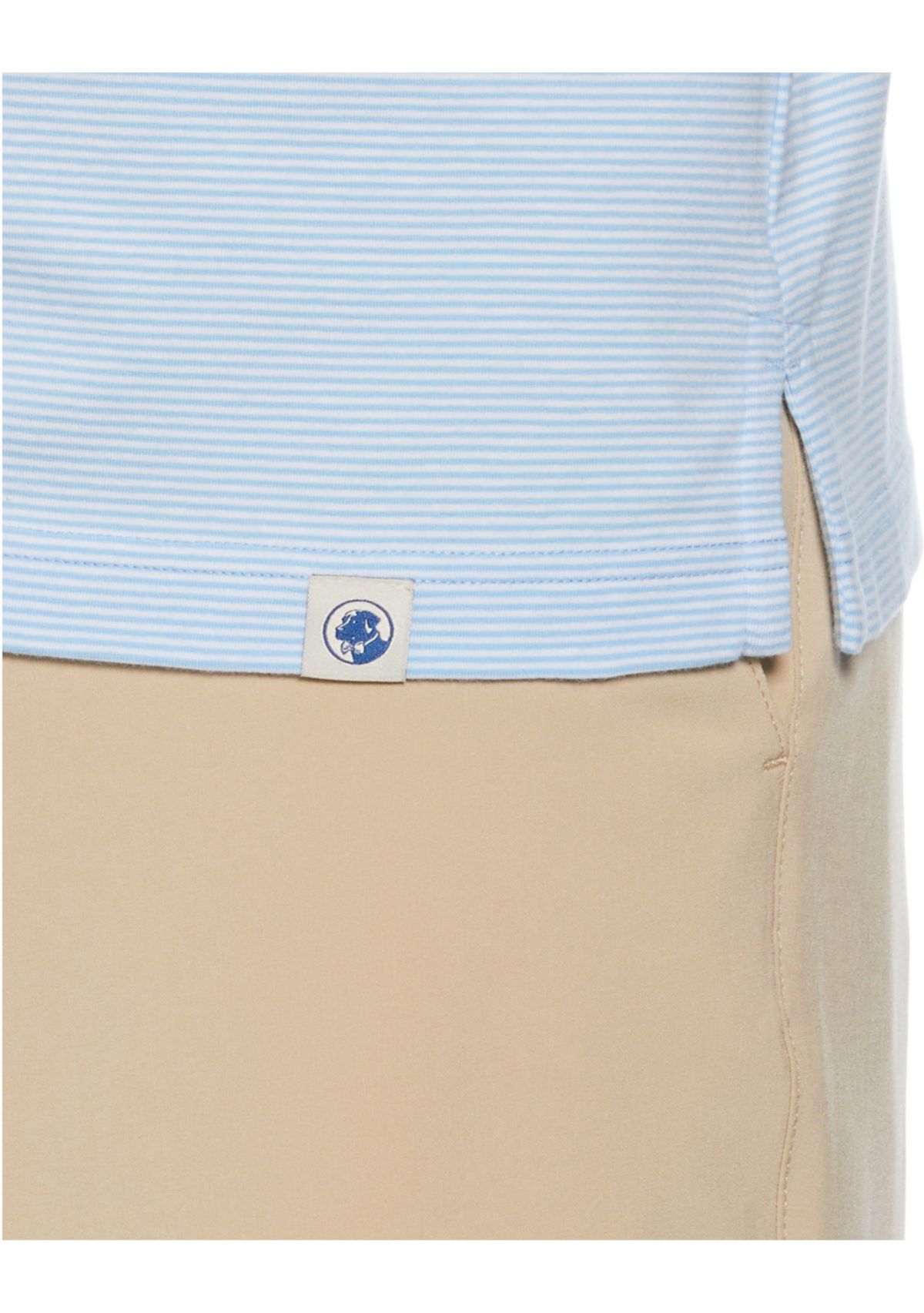 Short Sleeve Fine Line Stripe Pocket Polo Shirt