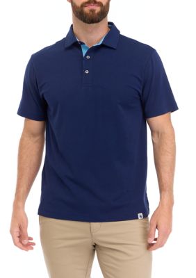 Southern Proper Men's Short Sleeve Lakeside Polo Shirt, Blue, Small
