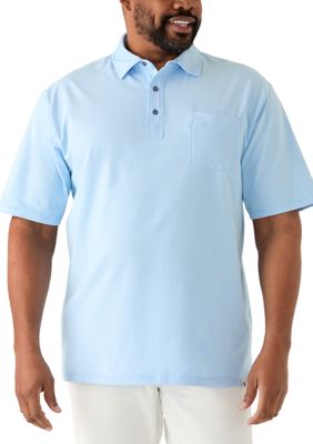 Southern Proper Men's Big & Tall Feeder Stripe Polo Shirt with Chest Pocket, 4XL Big