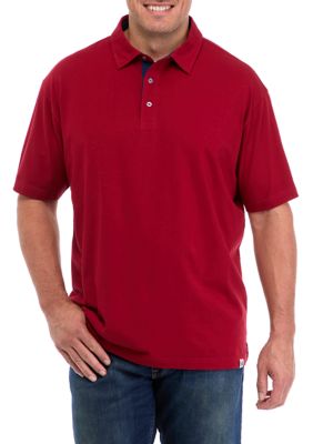 Southern Proper Men's Big & Tall Lakeside Solid Polo Shirt, Red, 2XL Big