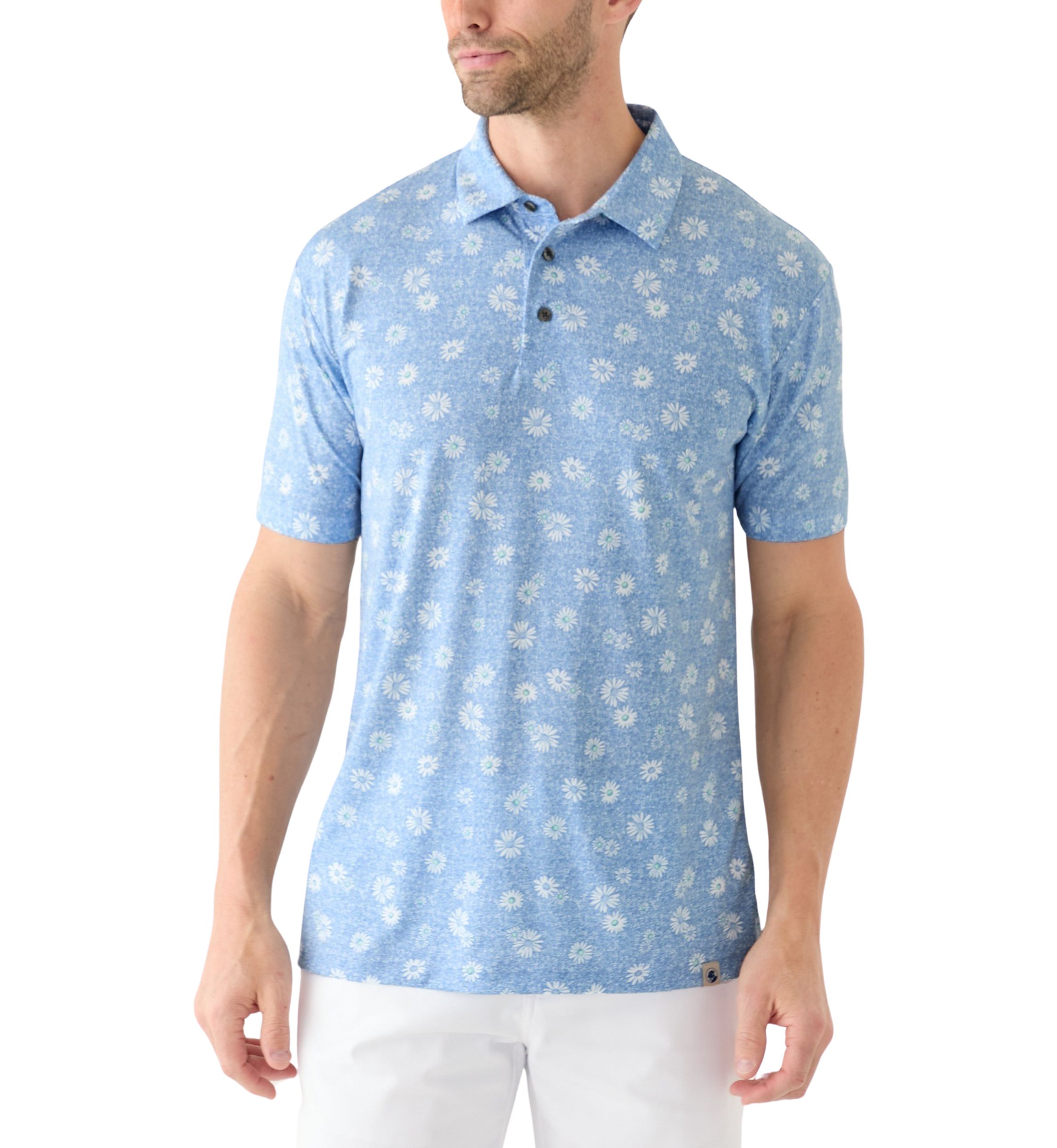 Short Sleeve Floral Print Polo Shirt