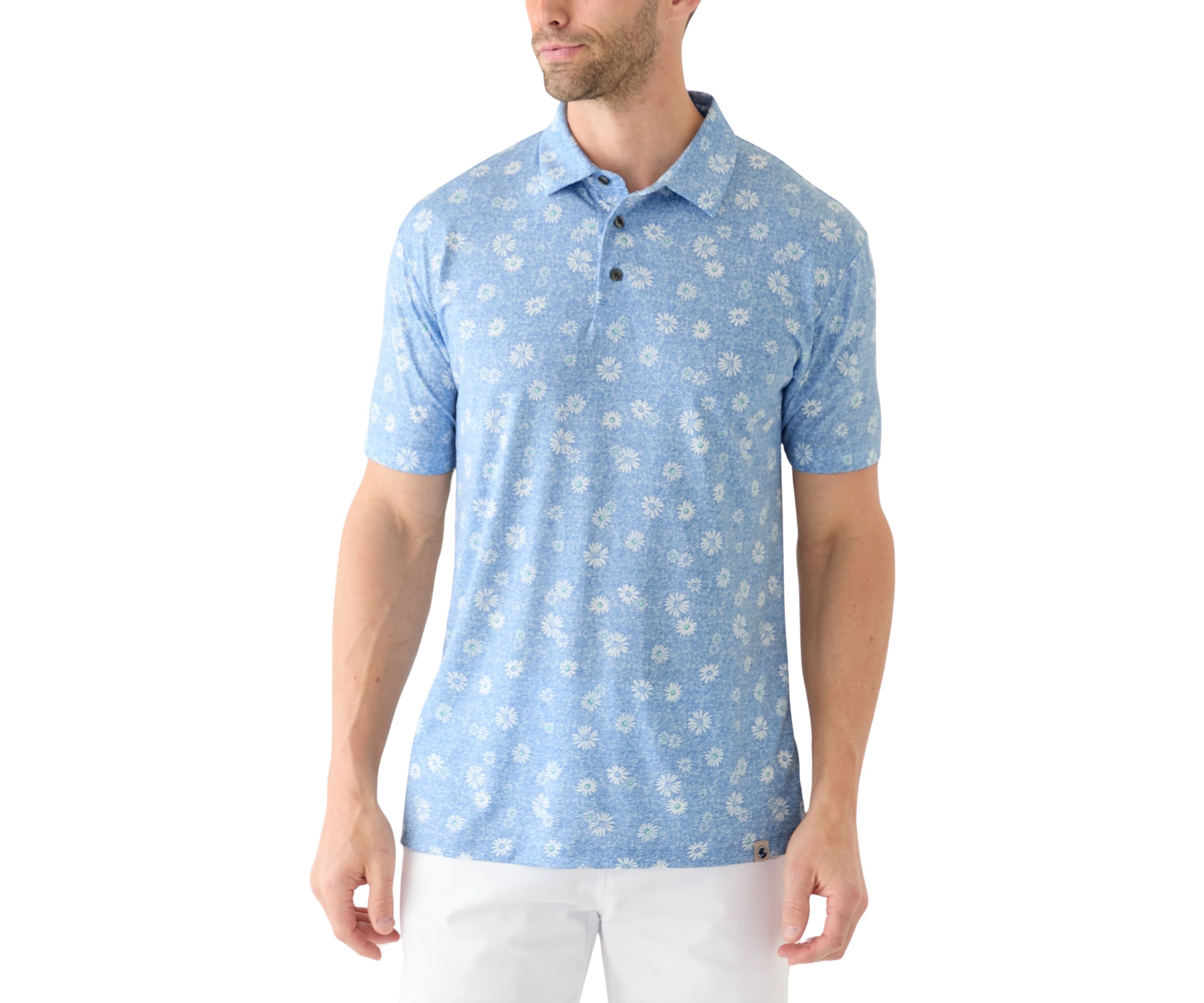 Short Sleeve Floral Print Polo Shirt