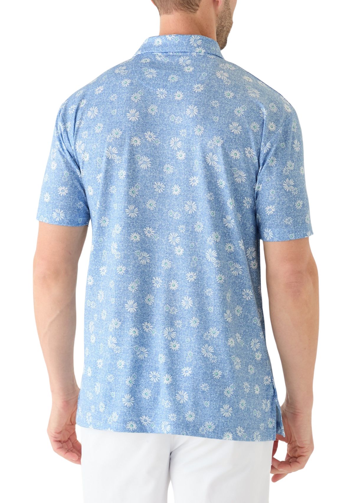 Short Sleeve Floral Print Polo Shirt