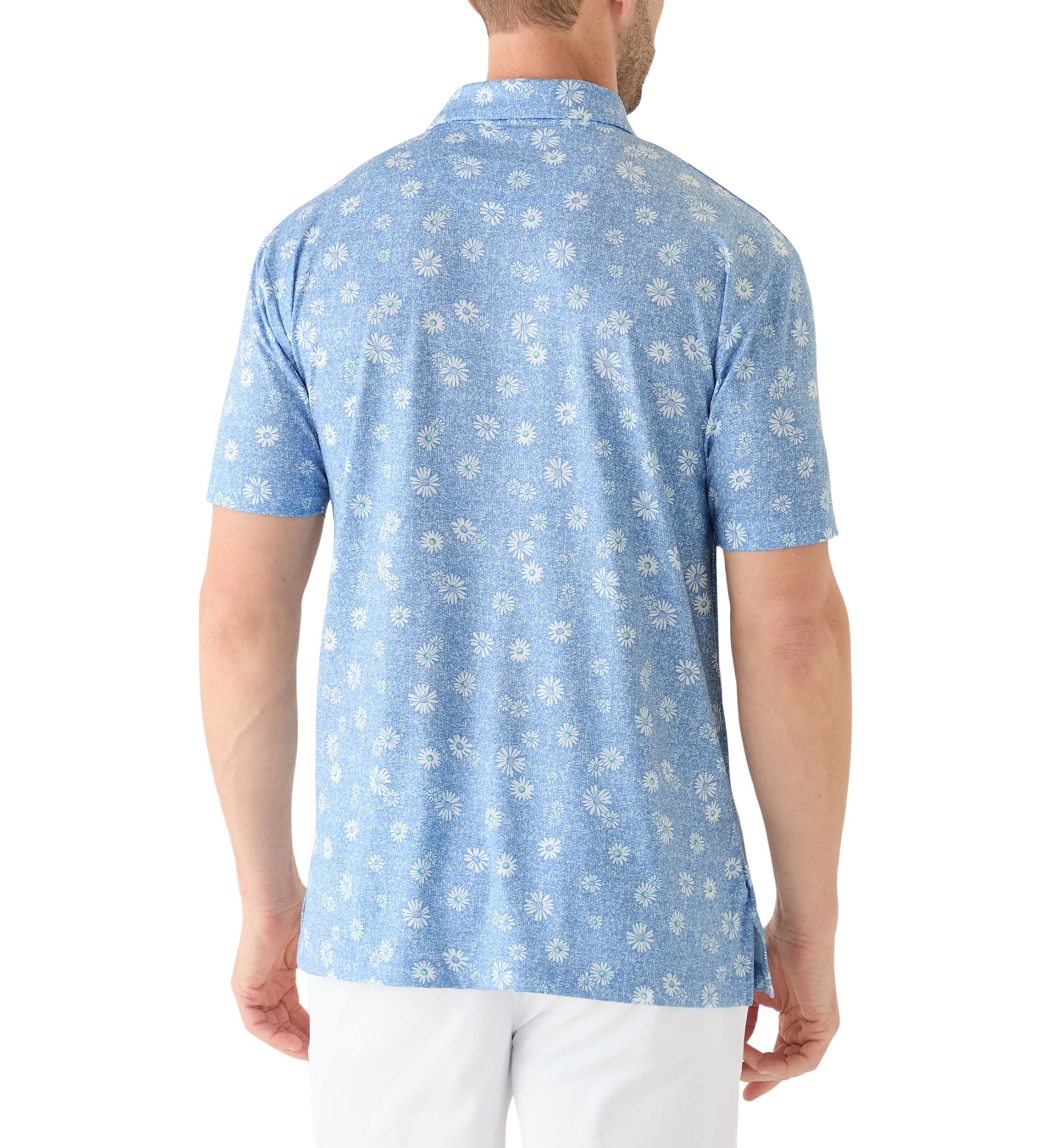 Short Sleeve Floral Print Polo Shirt